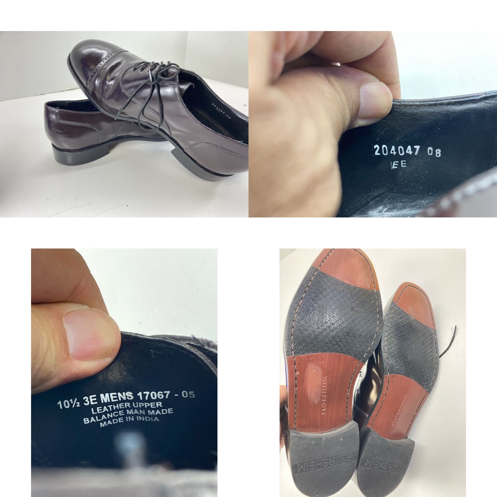 Florsheim Florsheim Lexington Cap Toe Oxford Shoes Men 10.5 EEE Burgundy Leather 17067-05 Size ONE SIZE - 8 Thumbnail