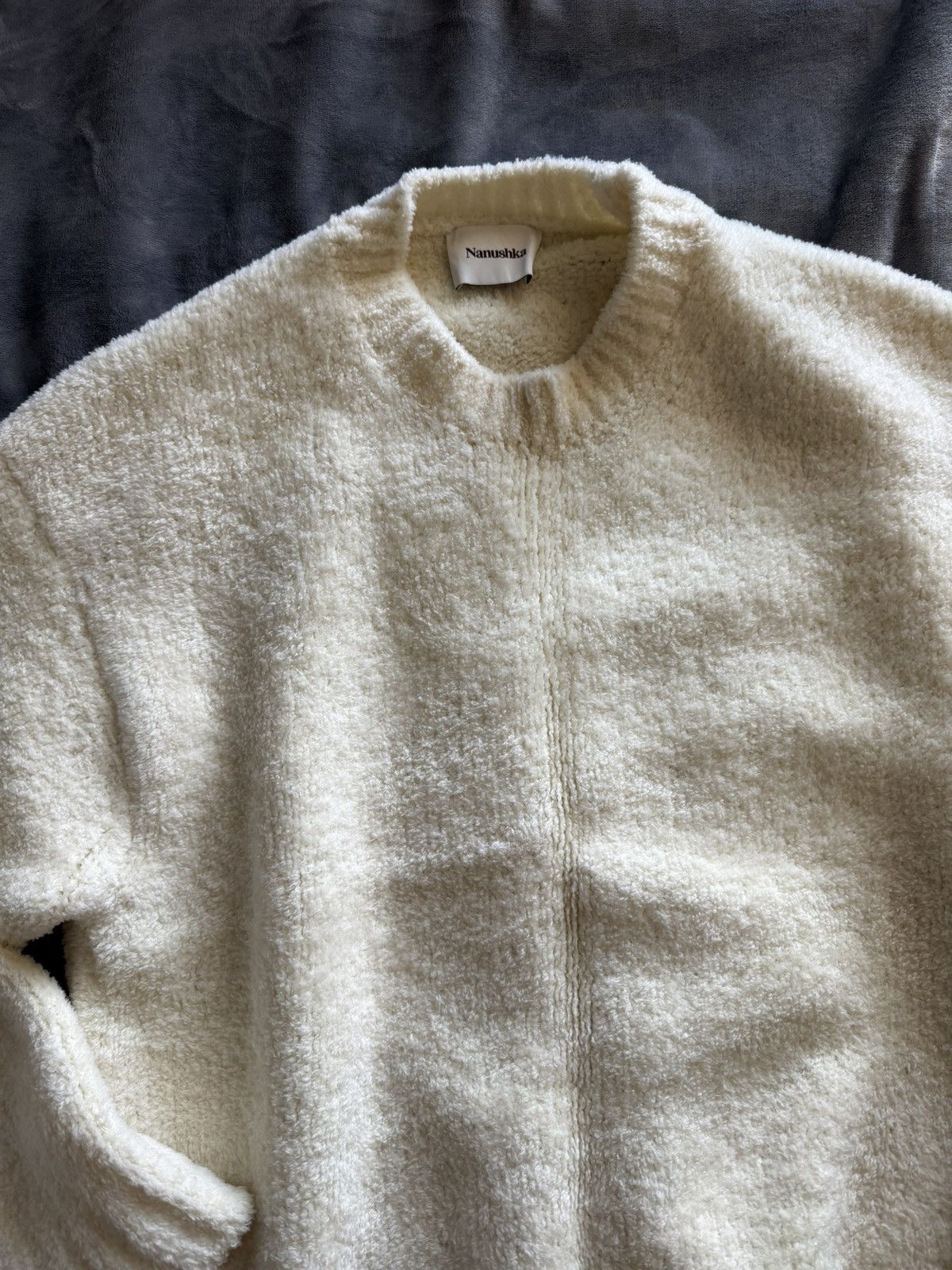 Nanushka Nanushka Cream Fleece Crewneck Sweater Size US L / EU 52-54 / 3 - 2 Thumbnail