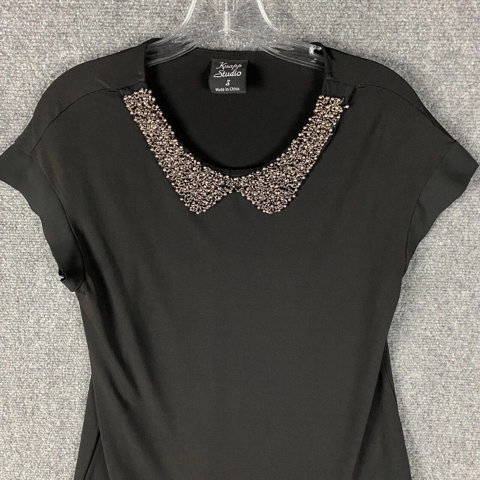 Other Knapp Studio Blouse Women's Small Short Sleeve Black S Size S / US 4 / IT 40 - 2 Thumbnail