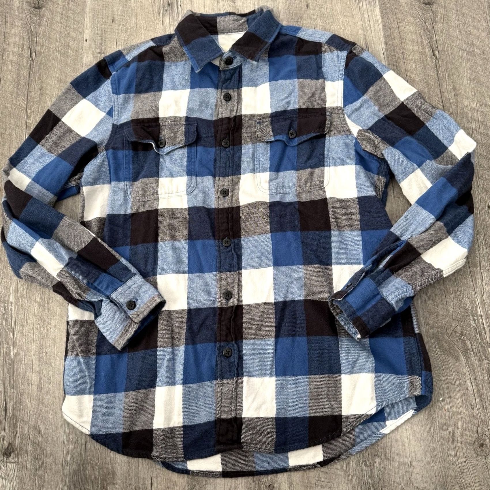 American Eagle Outfitters American Eagle Outfitters Flannel Shirt Mens Large Blue Plaid Pockets Button-Up Size US L / EU 52-54 / 3 - 6 Thumbnail