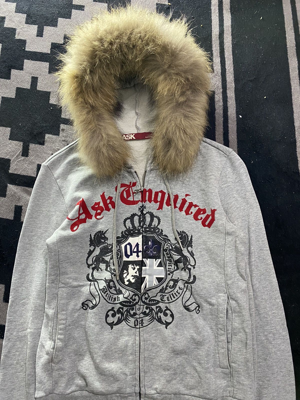 PPFM Vintage ask enquired british culture faux fur hoodie Size US S / EU 44-46 / 1 - 1 Thumbnail