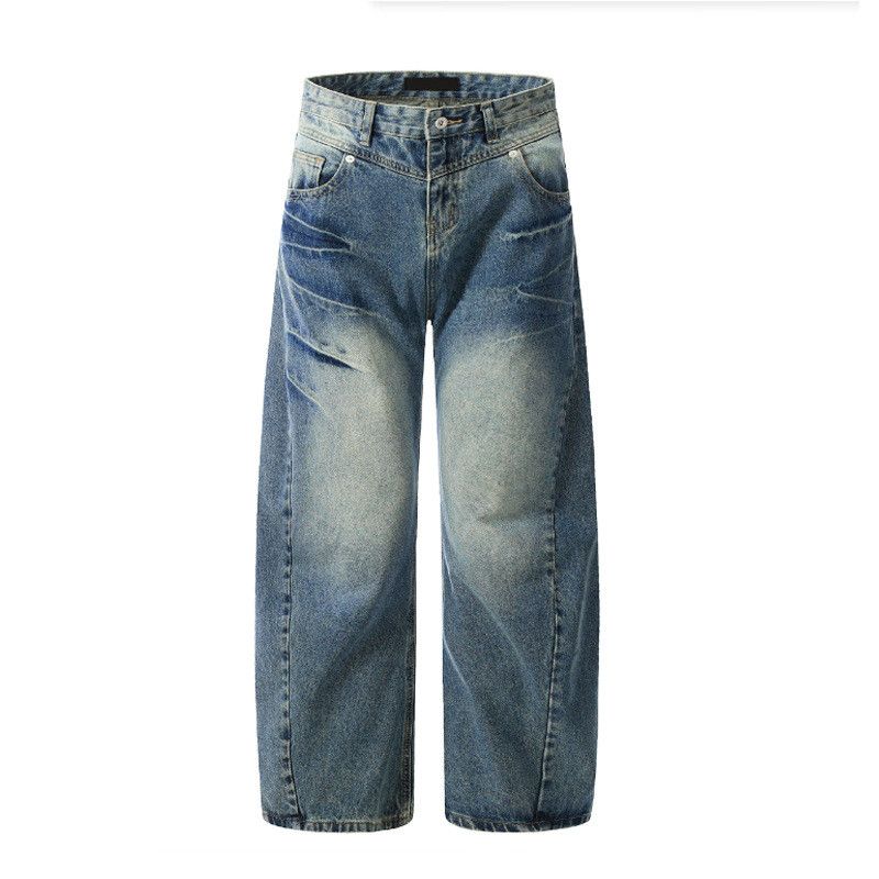 Vintage American retro lightning loose washed curved jeans y2k Size US 32 / EU 48 - 1 Thumbnail