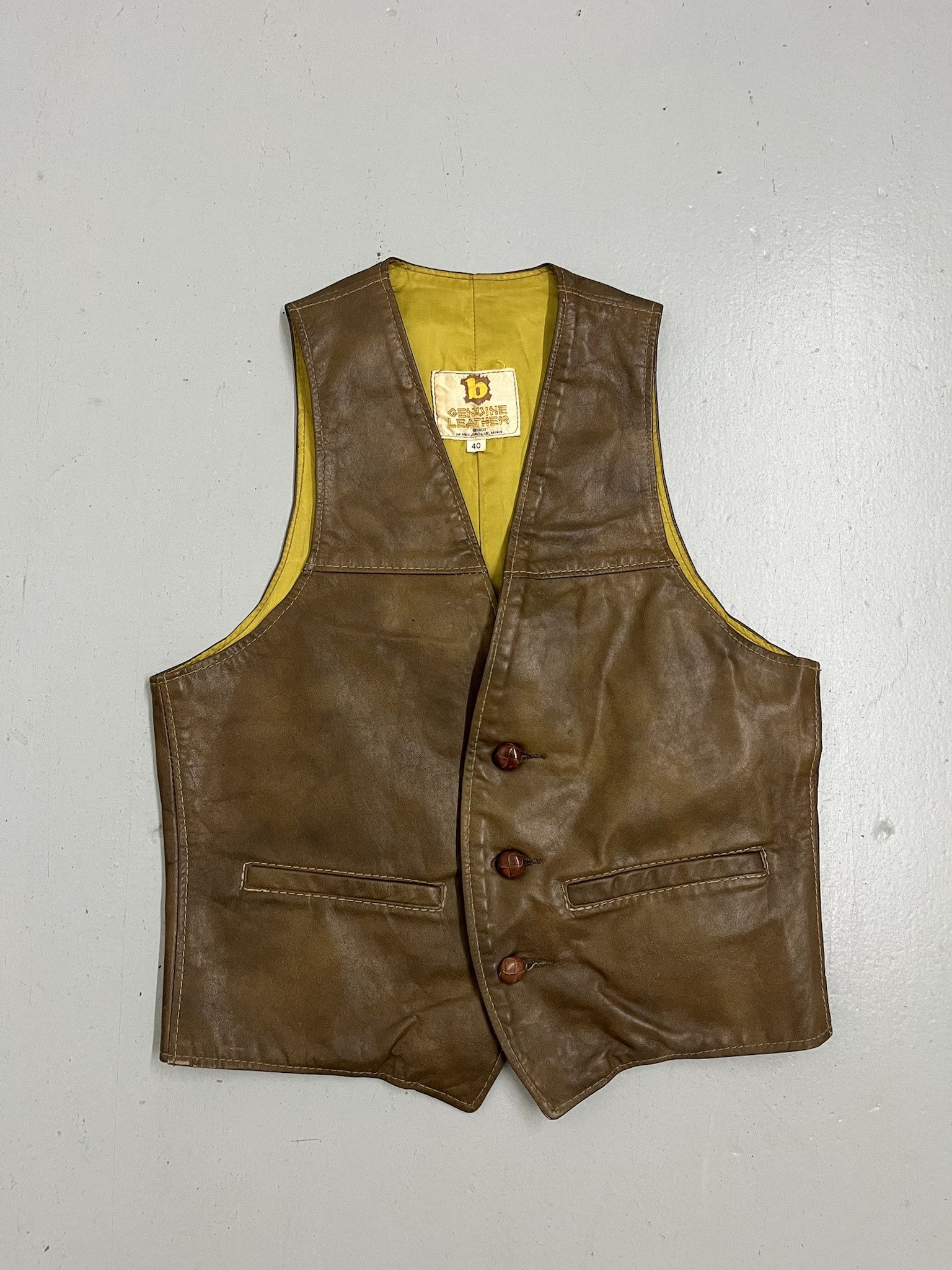 Leather Vingtage 90s Genuine Leather Vest Size S (40) Size US S / EU 44-46 / 1 - 1 Thumbnail