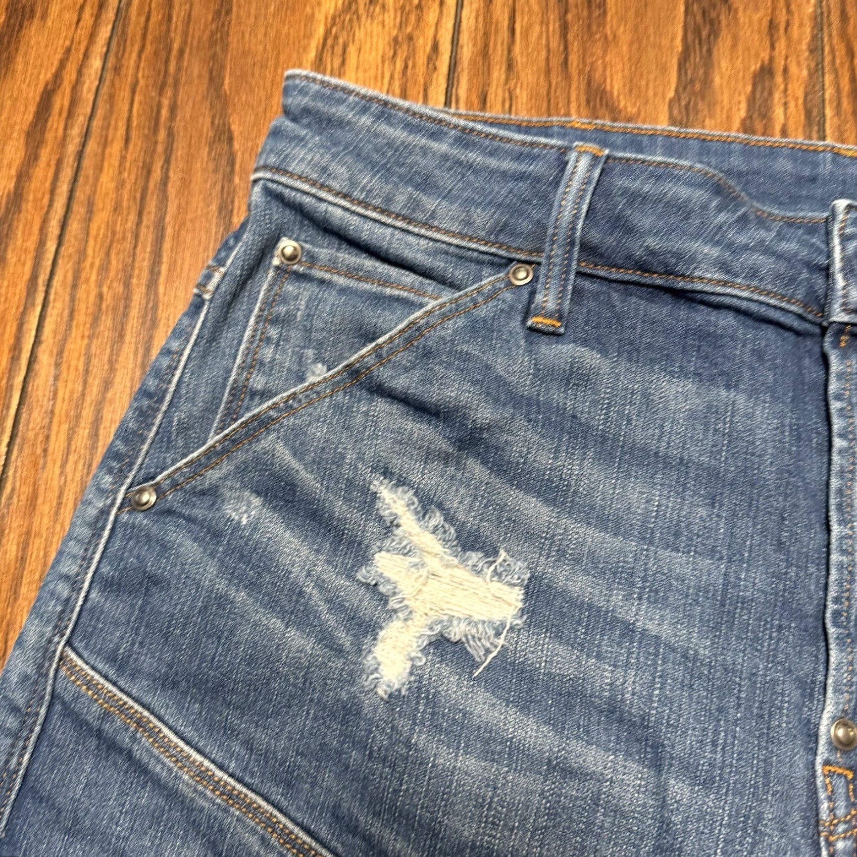 Vintage G Star Raw Jeans Mens 32x31 Blue 5620 3D Zip Knee Super Slim Denim Distressed Ripped Knee Slim Fit Zip Jeans Blue Mens Regular Size 32x31 US 31 Inseam Size US 31 - 7 Thumbnail