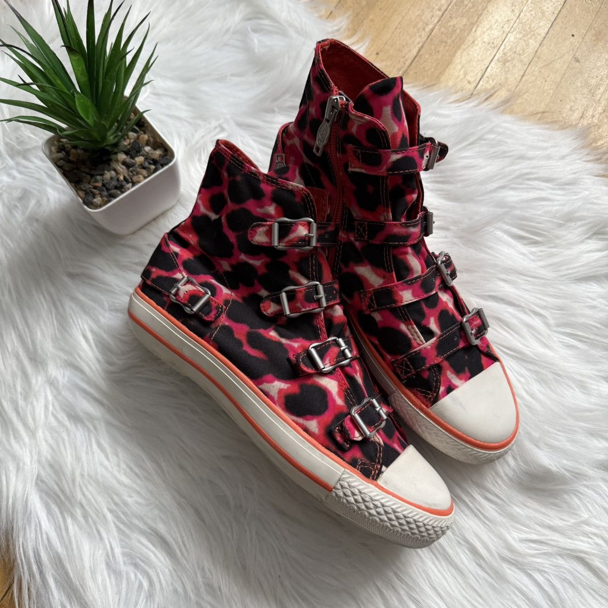 ASH 📌 Vintage Ash Y2K High Crazy Buckle Top Sneakers Size US 7 / IT 37 - 3 Thumbnail