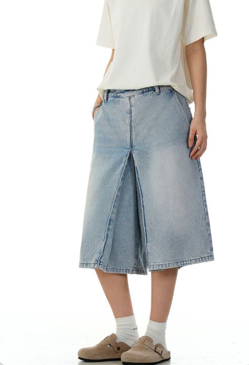 Jean American retro washed blue loose denim shorts Size US 32 / EU 48 - 3 Thumbnail