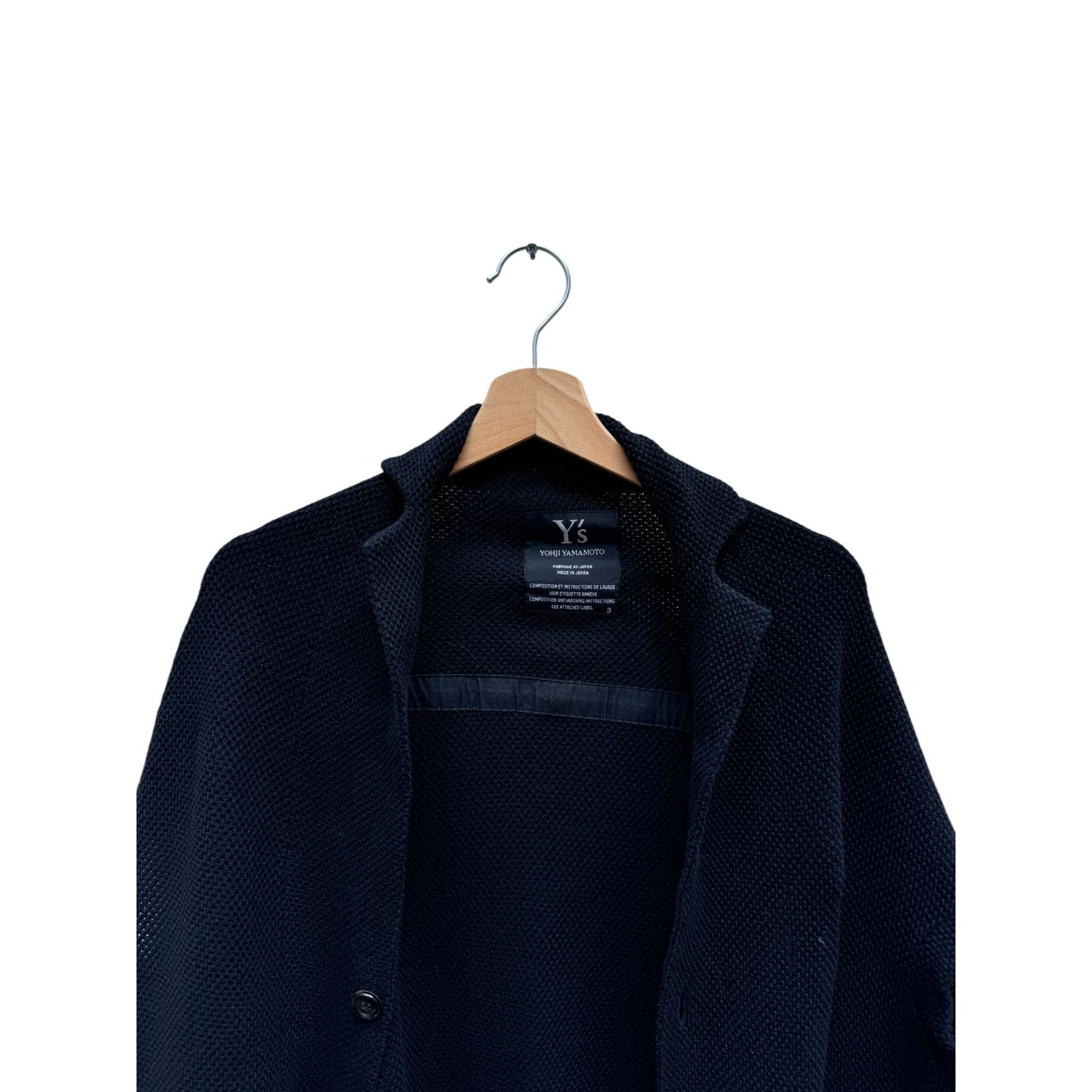 Yohji Yamamoto Black Knit Cotton Jacket Size M / US 6-8 / IT 42-44 - 2 Thumbnail