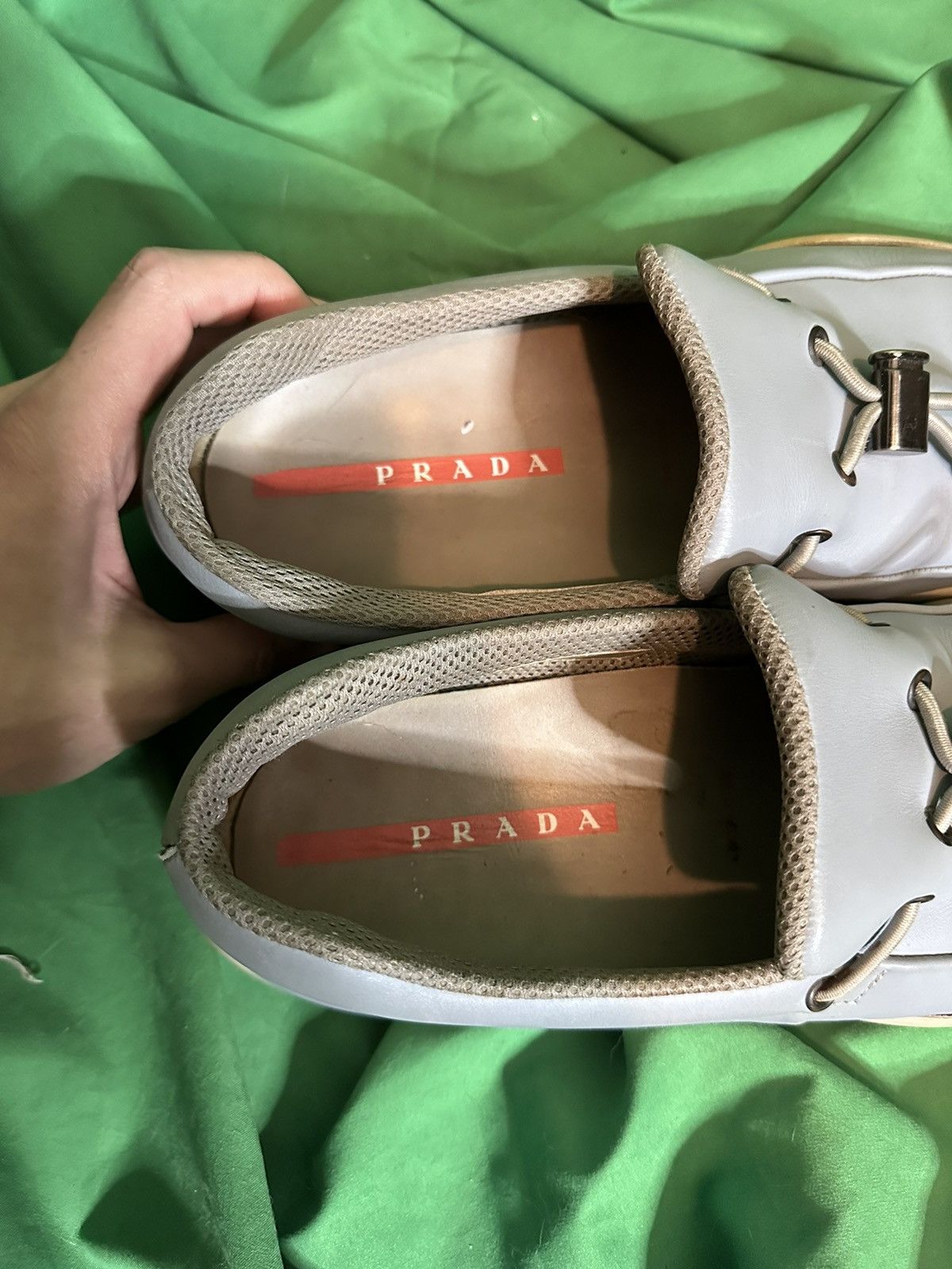 Prada RARE Americas Cup leather boat shoes Vibram sole moc toe Size US 10 / EU 43 - 9 Thumbnail