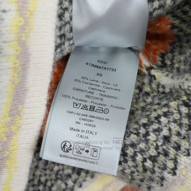 Dior Dior SS24 colour block pattern inlaid cashmere wool sweate Size US XS / EU 42 / 0 - 5 Thumbnail