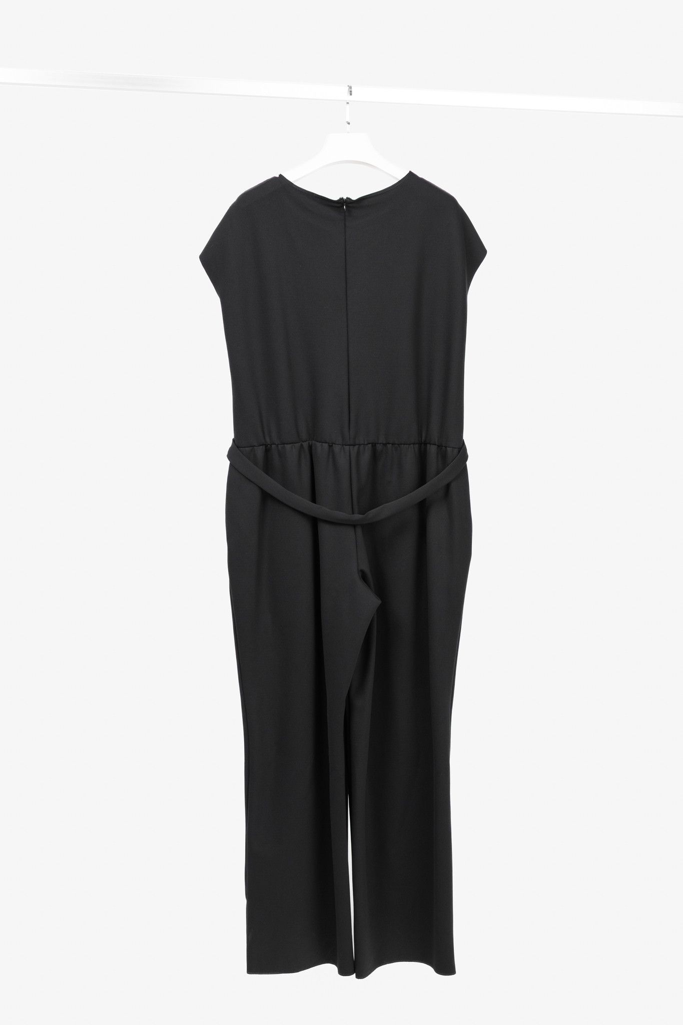 Marie Saint Pierre Marie Saint Pierre Black Neoprene Mesh-Trim Jumpsuit Size 38" / US 16 / IT 52 - 2 Thumbnail