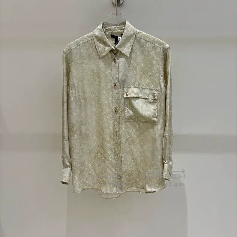 Louis Vuitton Louis Vuitton Tie-dyed khaki full logo mulberry silk shirt Size XS / US 0-2 / IT 36-38 - 1 Thumbnail
