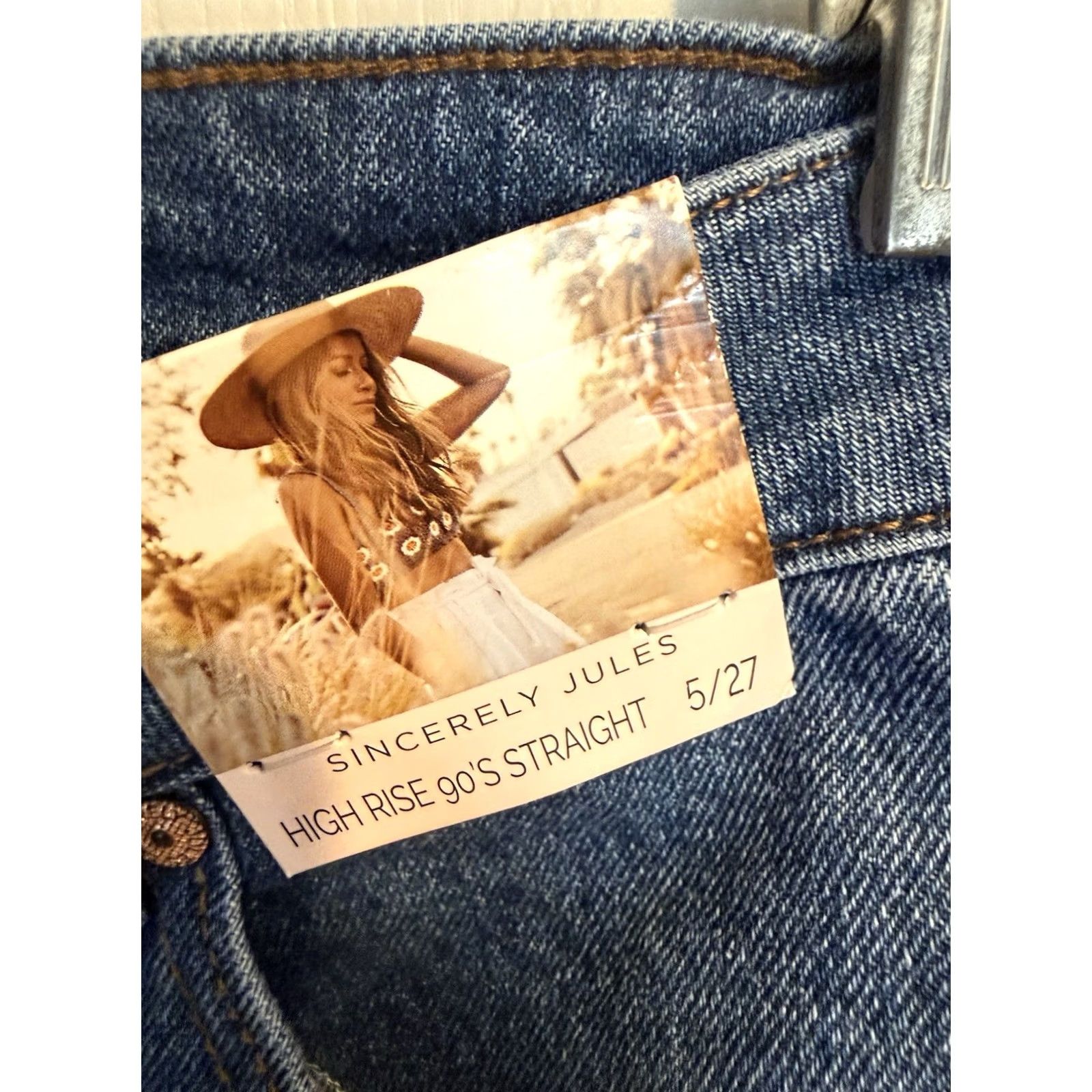 Vintage Sincerely Jules Denim Jeans High Rise 90s Straight Medium Wash Sz 5 /27 Women Jeans Boys Girls? Size 27" / US 4 / IT 40 - 4 Thumbnail