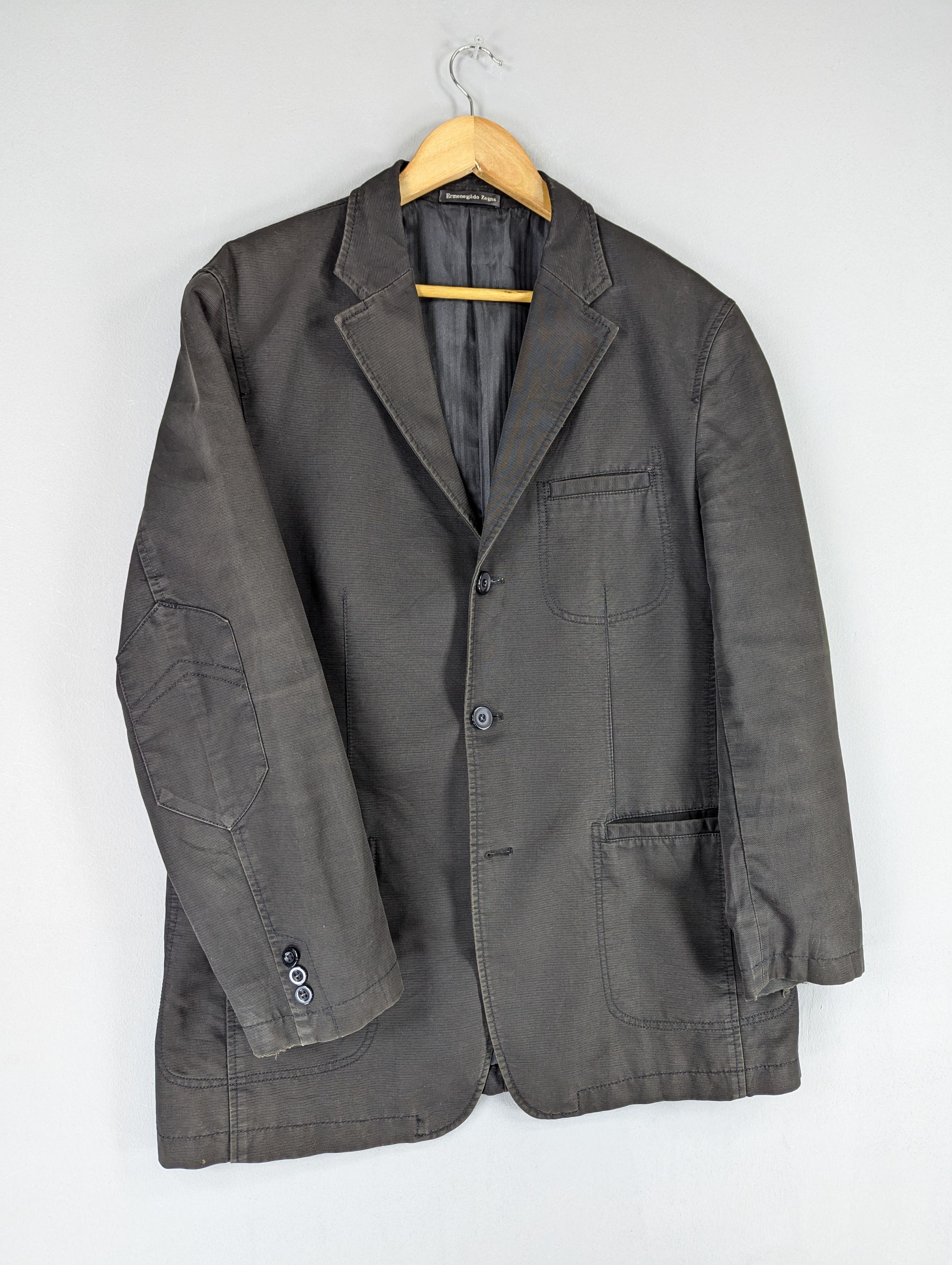 Ermenegildo Zegna Vintage Ermenegildo Zegna Paris Distressed Blazer Jacket Size US L / EU 52-54 / 3 - 3 Thumbnail