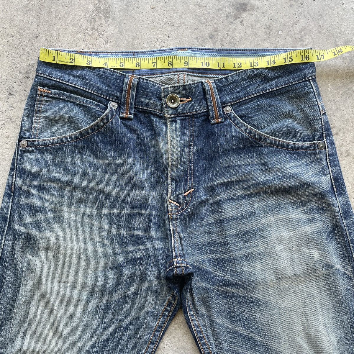 Edwin × Japanese Brand × Jean W33 Vintage Edwin Distressed Denim Faded Jeans Pants Size US 33 - 6 Thumbnail