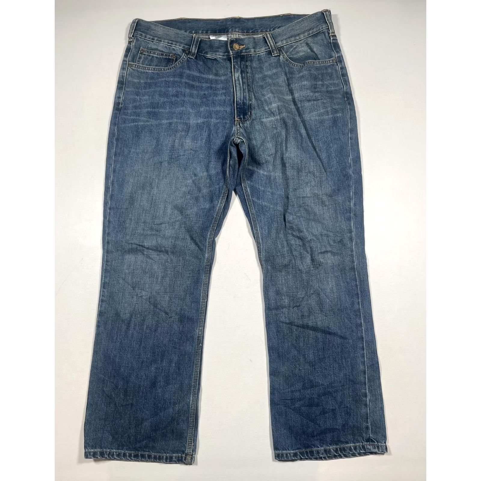 Carhartt Carhartt Jeans Mens 38x30 Blue Medium Wash Relaxed Straight Work Denim 100613 997 Jeans Mens 38x30 Blue Size US 38 / EU 54 - 2 Thumbnail