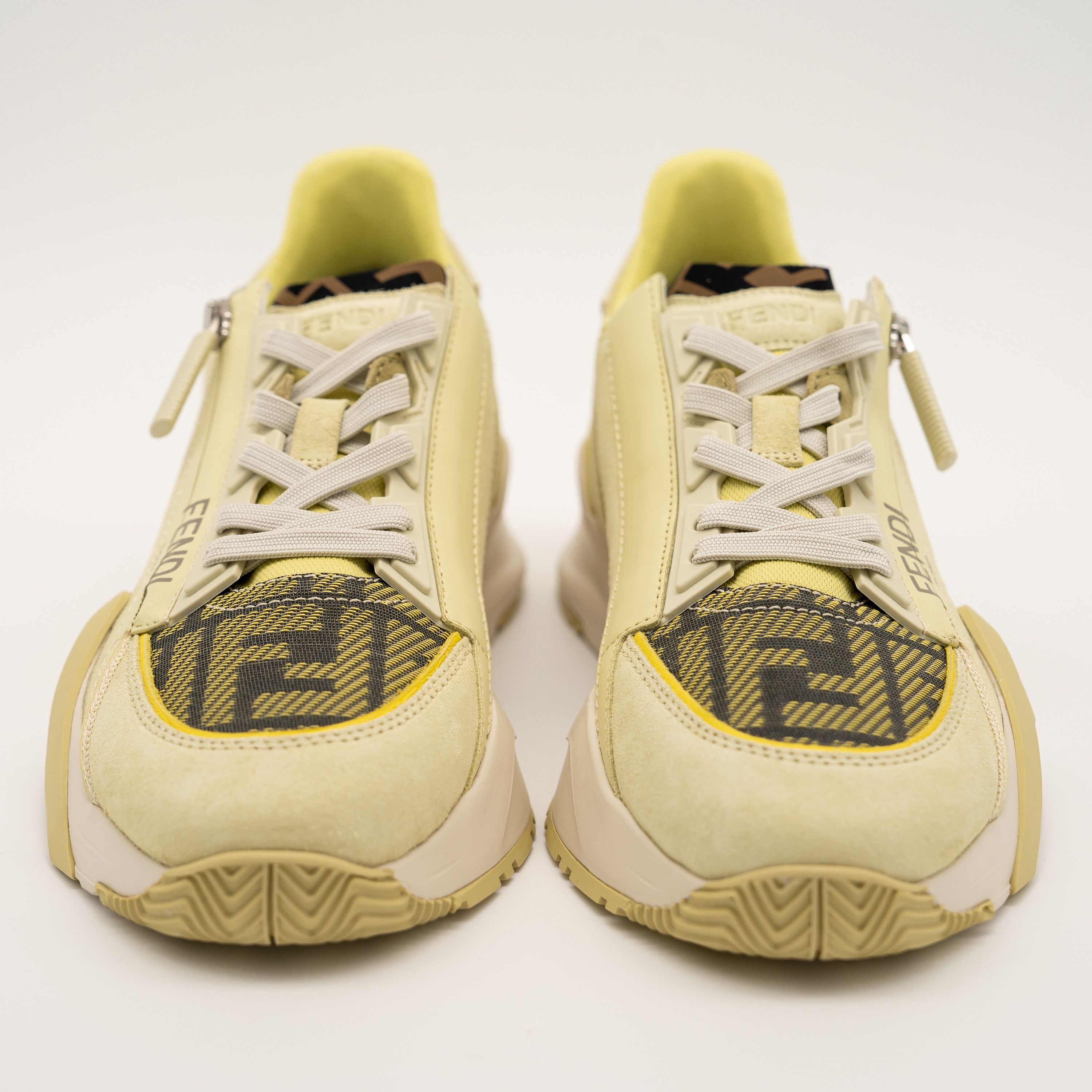 Fendi 38 eu 8 us Fendi Flow Sneakers Runner Yellow Green FF logo Size US 8 / IT 38 - 2 Thumbnail