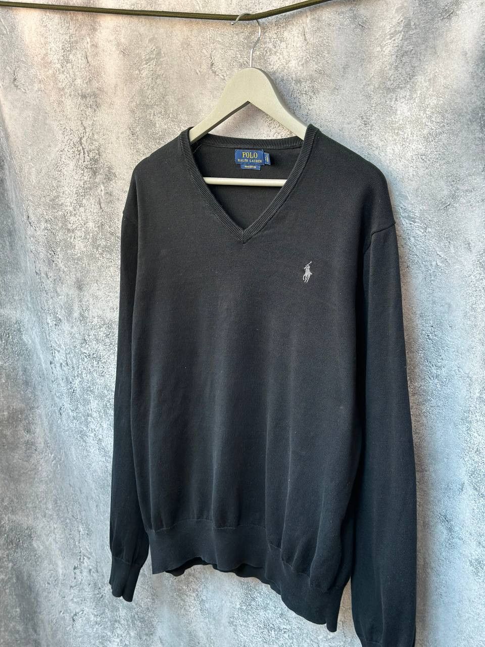 Polo Ralph Lauren Polo Ralph Lauren V-Neck Pima Cotton Sweater Black Jumper Size US L / EU 52-54 / 3 - 1 Thumbnail