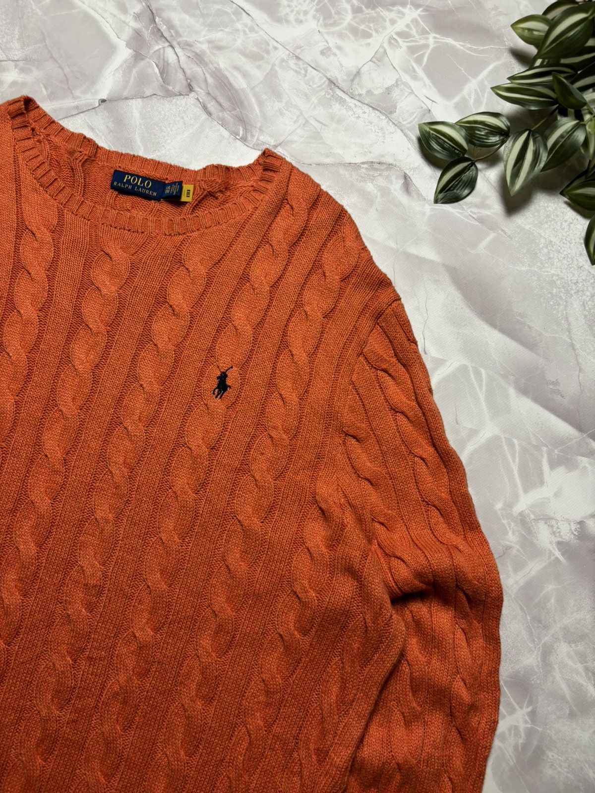 Polo Ralph Lauren Polo Ralph Lauren Cable-Knit Cotton Sweater Orange Mens 2XL Size US XXL / EU 58 / 5 - 3 Thumbnail