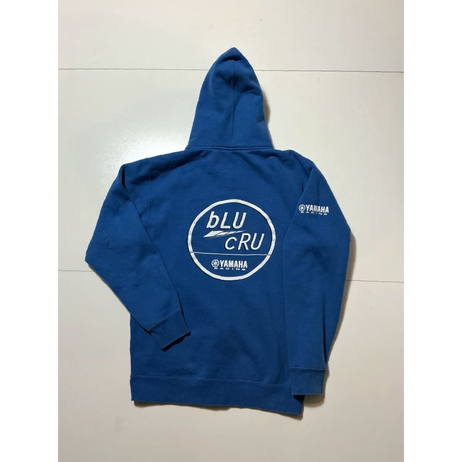 Vintage Yamaha Racing Blues Cru Motorsports MX Dirt Bike Blue Full Zip Fleece Hoodie M Mens Blue Full Zip Hoodie Size US M / EU 48-50 / 2 - 2 Thumbnail