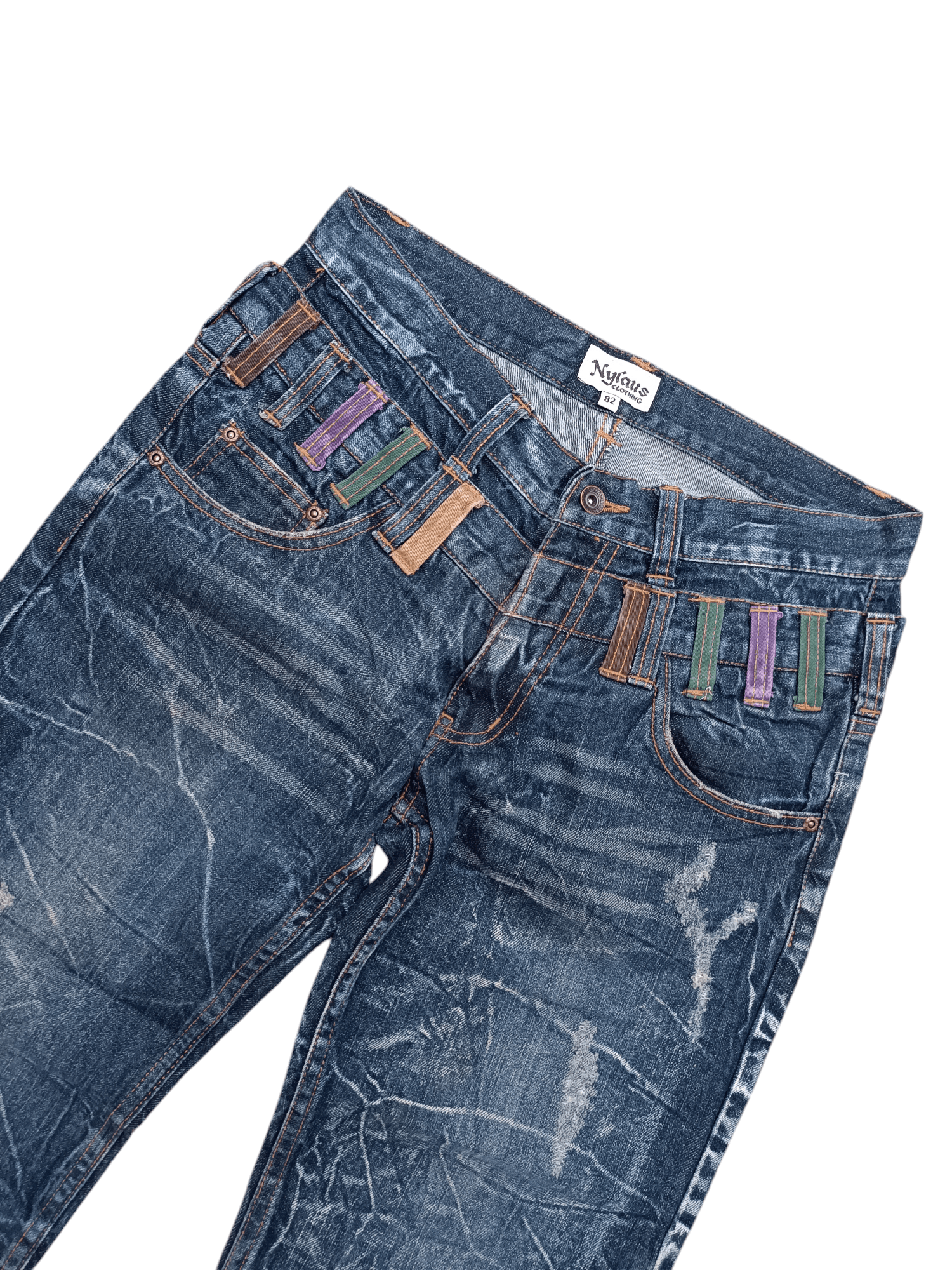 Japanese Brand × Seditionaries VTG NYLAUS DOUBLE WAIST DISTRESSED JEANS VERY RARE Size US 30 / EU 46 - 12 Thumbnail