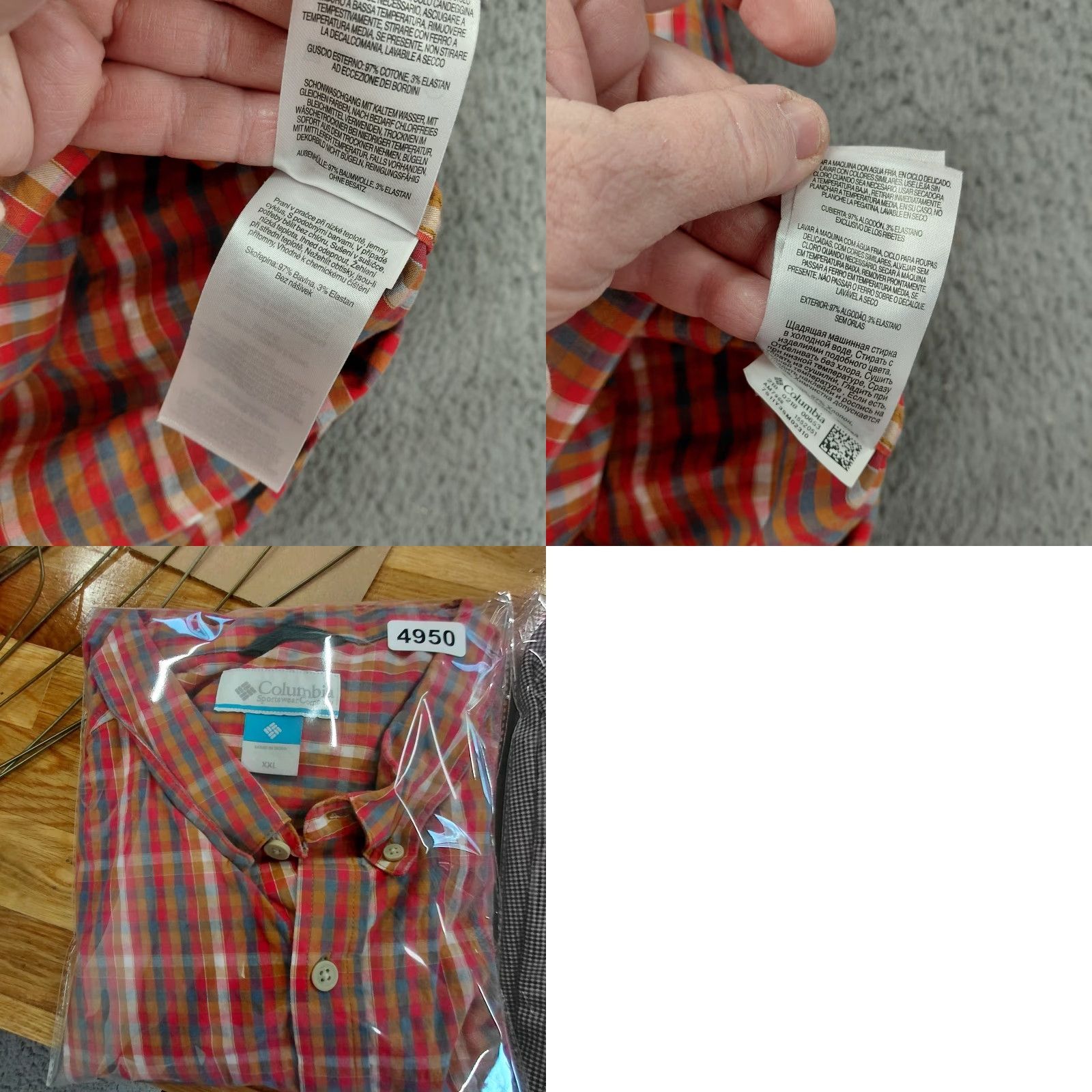 Vintage Columbia Sportswear Shirt Mens XXL Orange Red Plaid Button-Down Long Sleeve Size US XXL / EU 58 / 5 - 9 Thumbnail
