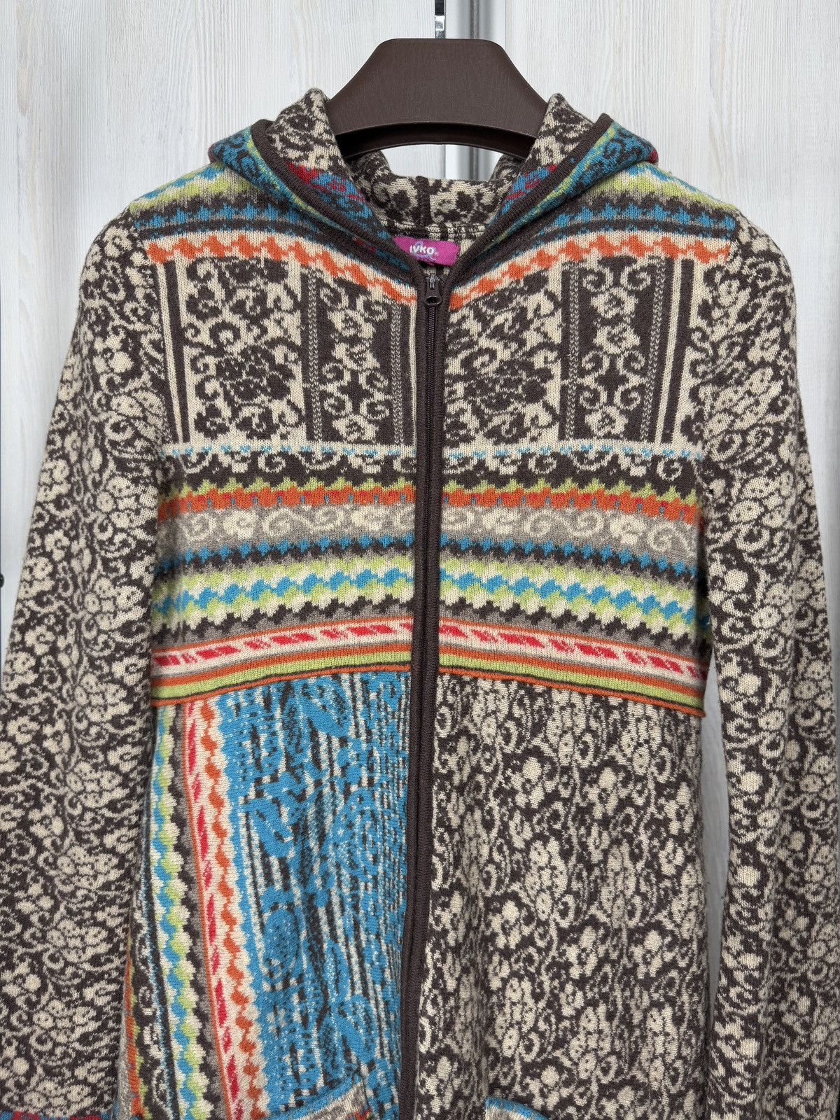 Other IVKO Multicolor Wool Floral Print Full Zip Jacket Coatigan Size M / US 6-8 / IT 42-44 - 3 Thumbnail