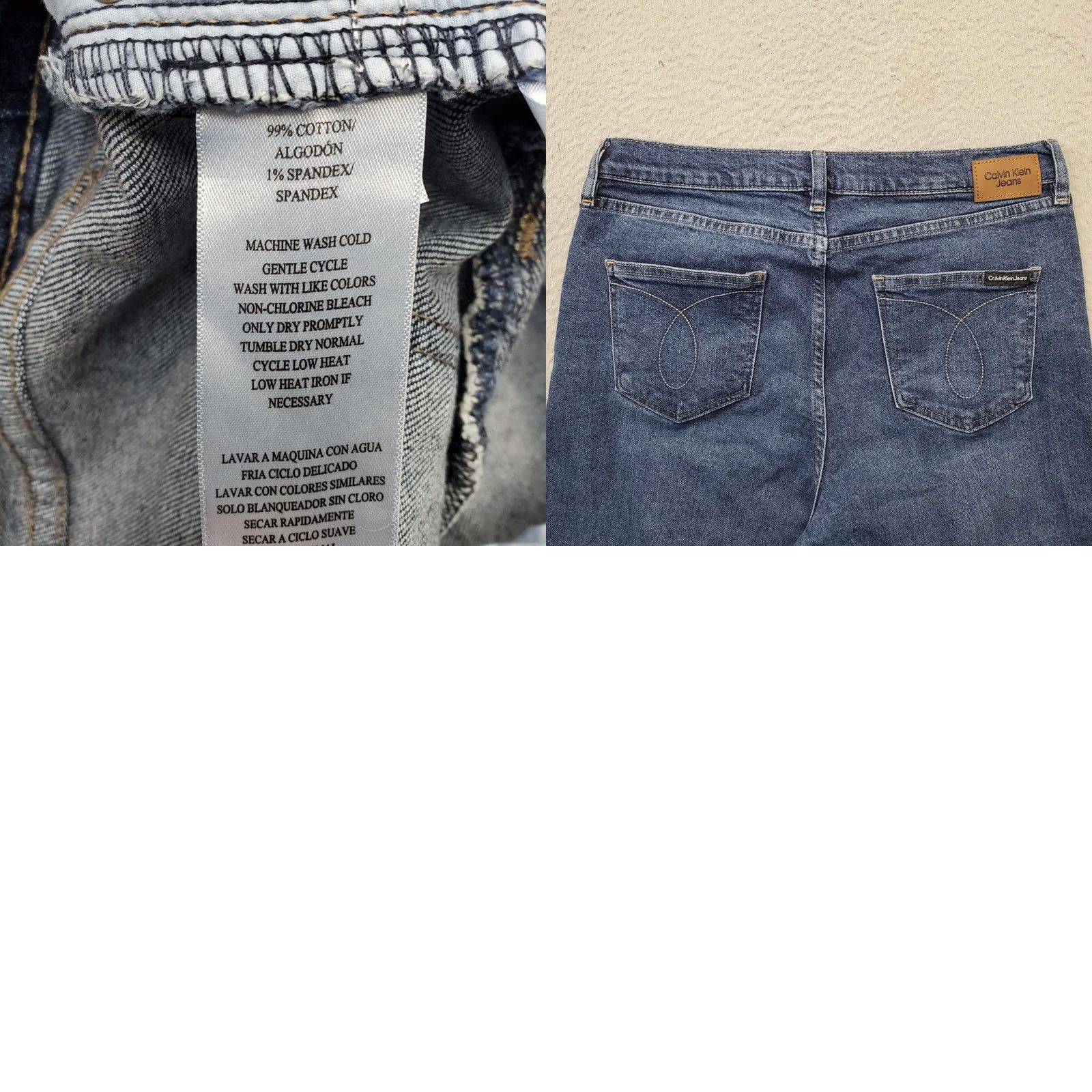 Calvin Klein Calvin Klein Jeans Womens Blue Denim Straight Fit Medium Wash 32x26 5-Pocket Zip Button Inseam 26" Waist 33" Regular Size 24" / US 00 / IT 34 - 8 Thumbnail