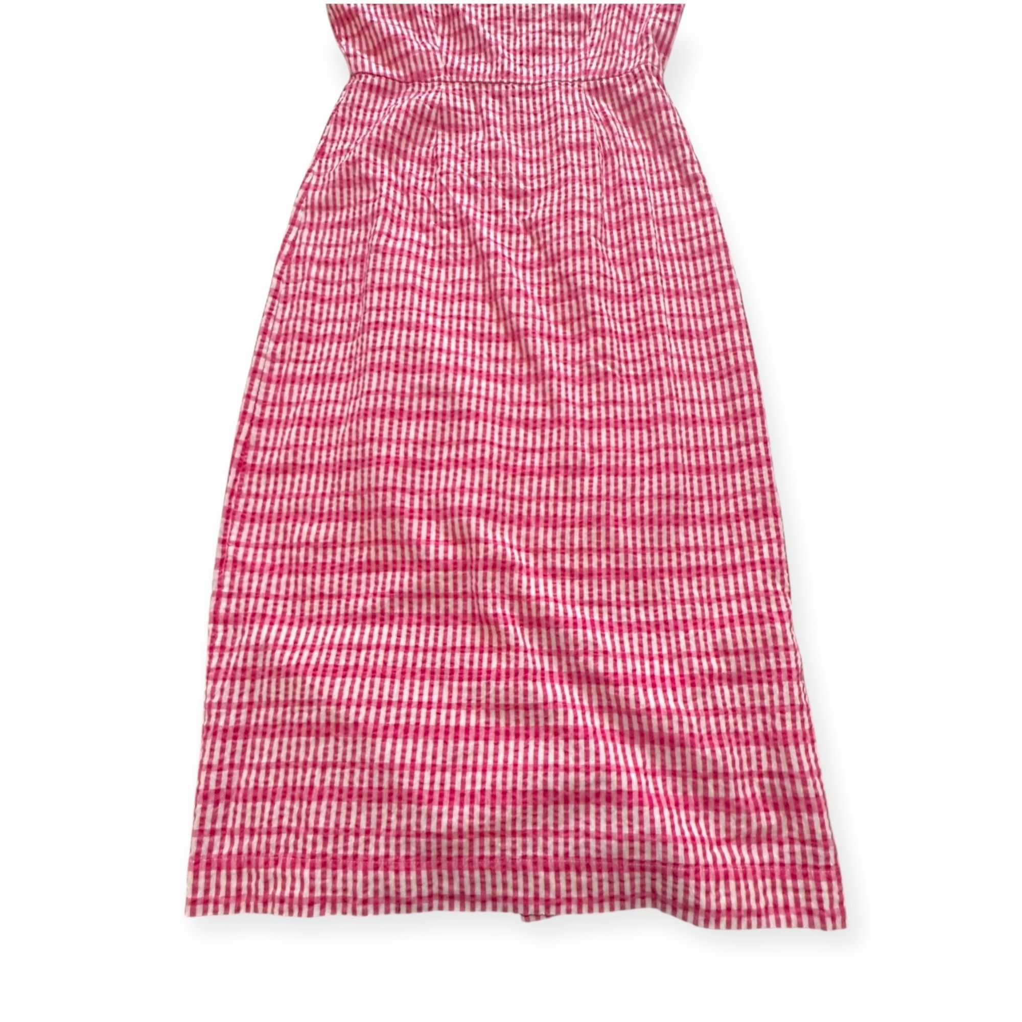 Ciao Lucia Ciao Lucia Lareina Seersucker Gingham Midi Dress, L, Pink Size L / US 10 / IT 46 - 6 Thumbnail