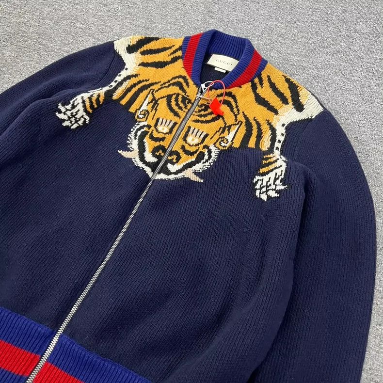 Gucci Gucci Tiger Knitted Baseball Jacket 2504-Nextarrow Size US S / EU 44-46 / 1 - 4 Thumbnail