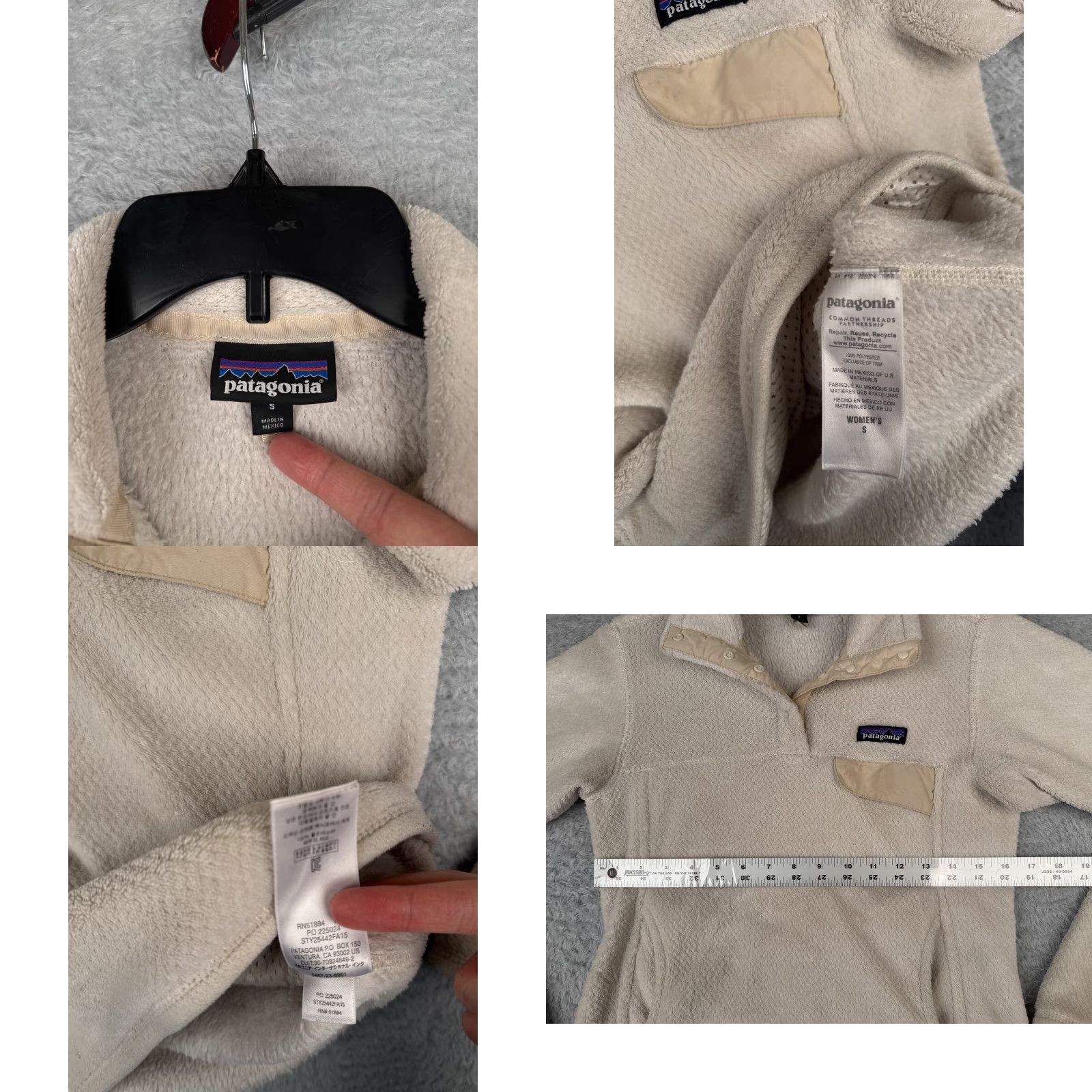 Patagonia Patagonia Sweater Women Small Beige Re-Tool Snap-T Pullover Poly READ ME 25442 Size S / US 4 / IT 40 - 8 Thumbnail