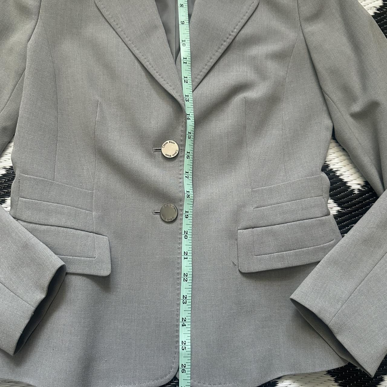 Calvin Klein Calvin Klein Grey Two-Button Lux Women’s Blazer Size 4 Size S / US 4 / IT 40 - 3 Thumbnail