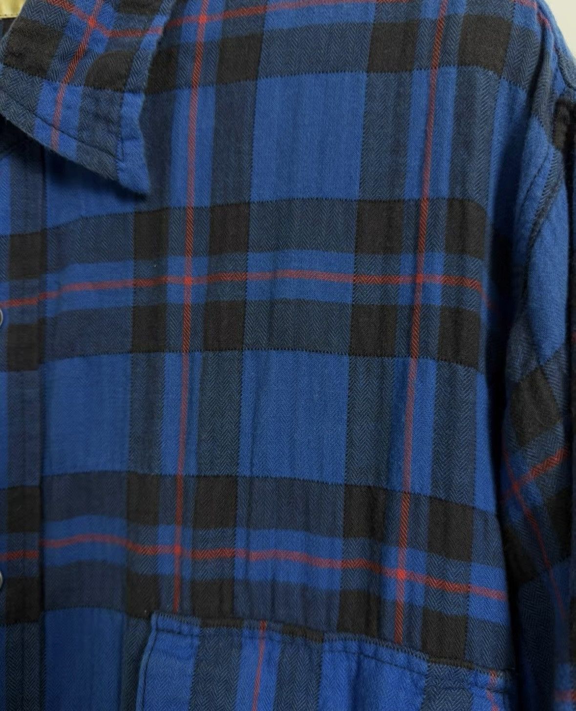 Saint Laurent Paris Saint Laurent Klein Blue Flannel Shirt with Fringes- wxx Size US L / EU 52-54 / 3 - 5 Thumbnail