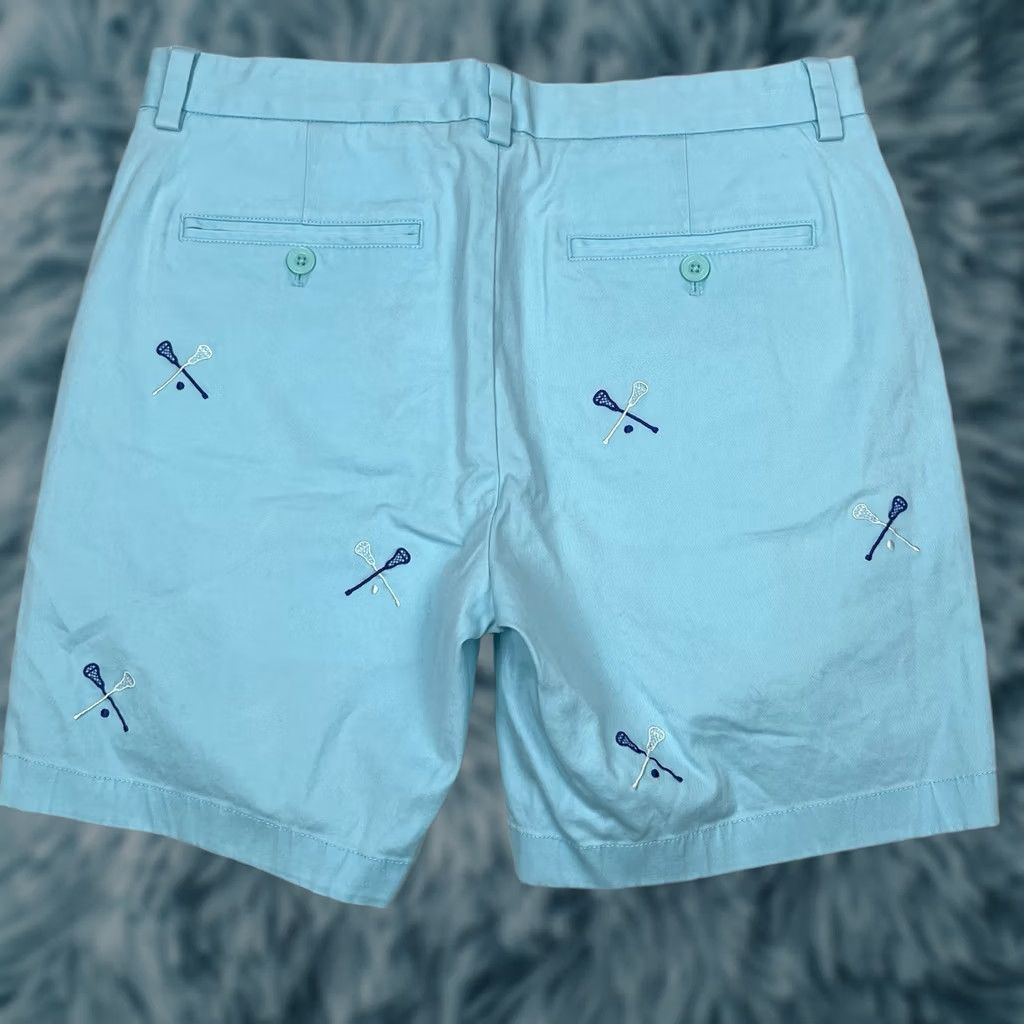 Vineyard Vines Vineyard Vines Men’s Stretch Breaker Shorts Blue Lacrosse All Over Print Size 31 Mens Beach Sports Preppy 90s? Size US 31 - 1 Thumbnail