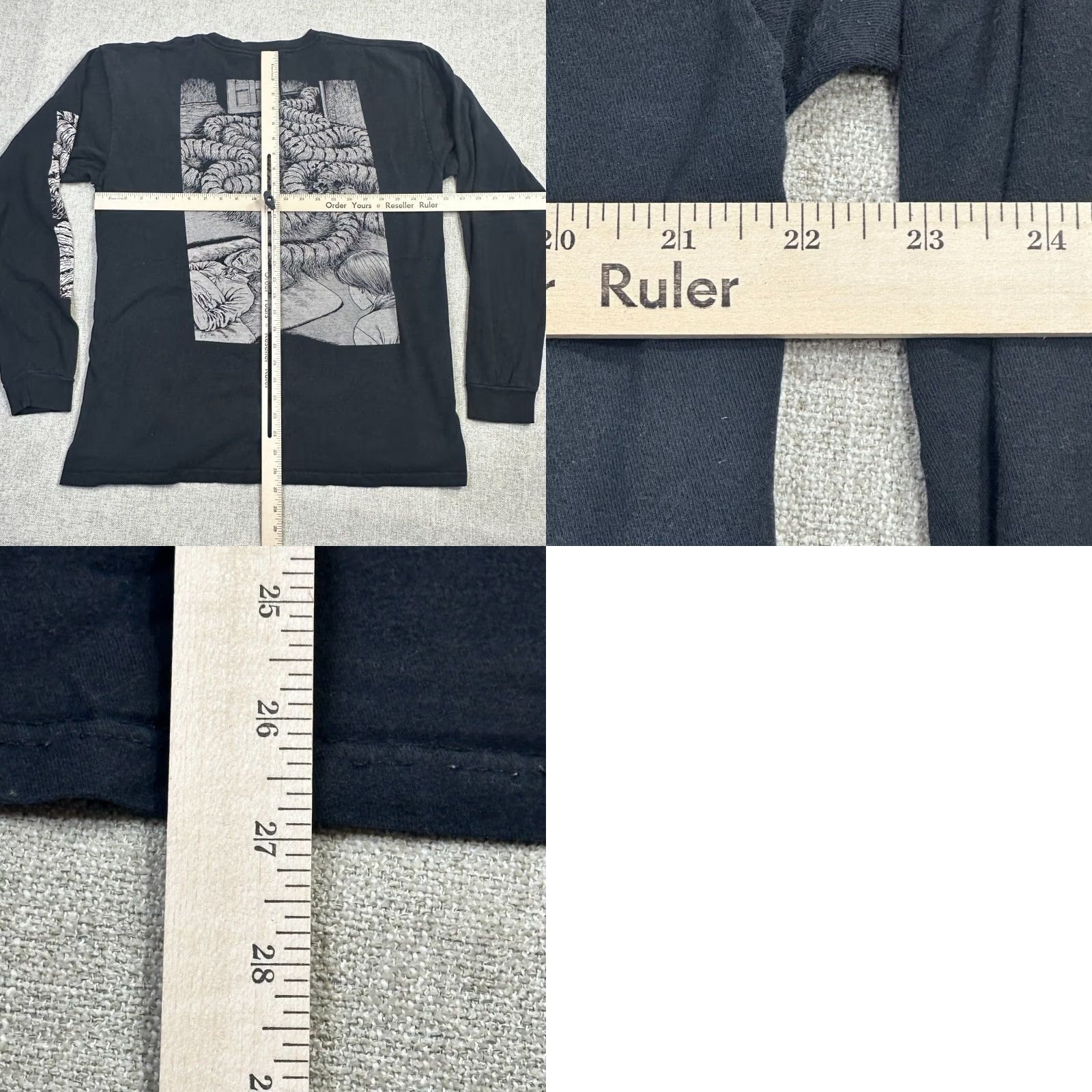 Ripple Junction VINTAGE Junji Ito Men's Large Long Sleeve Double-Sided Horror Manga Anime Dear Ancestors Size US L / EU 52-54 / 3 - 8 Thumbnail