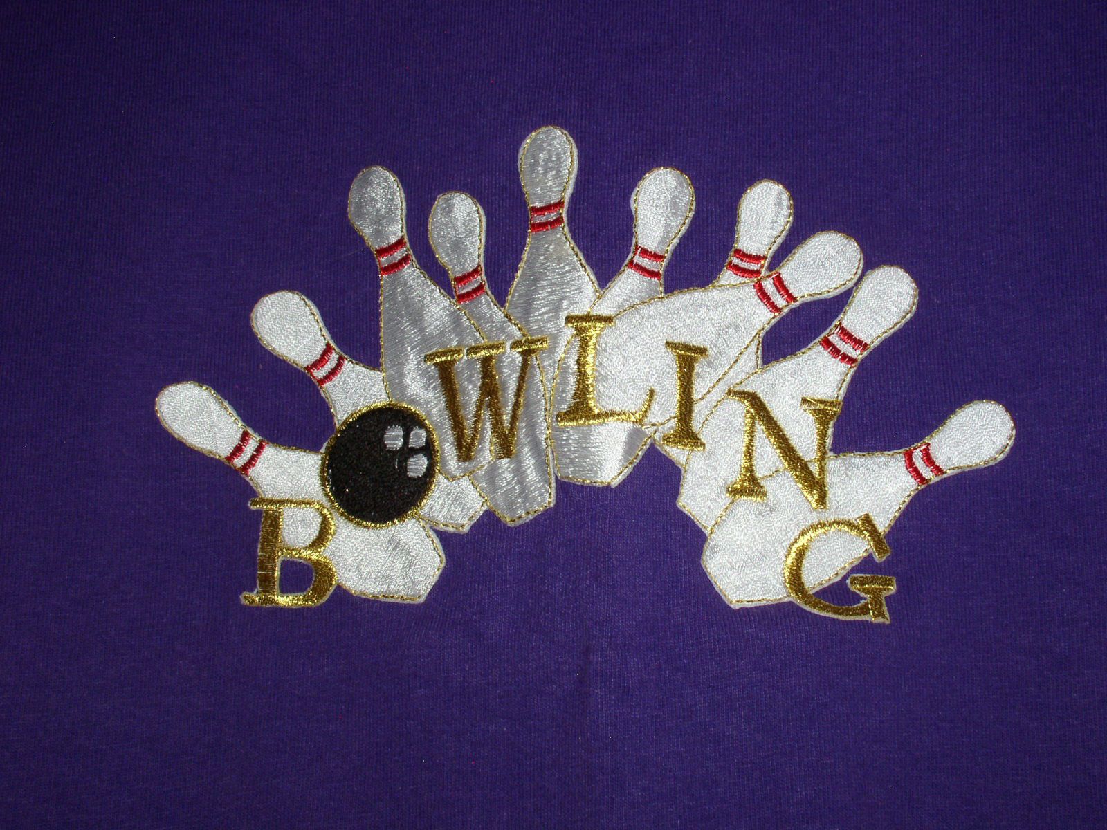 Alstyle Bowling Pins Sport T Shirt Fabric Applique Vintage Bowling Size US L / EU 52-54 / 3 - 2 Thumbnail