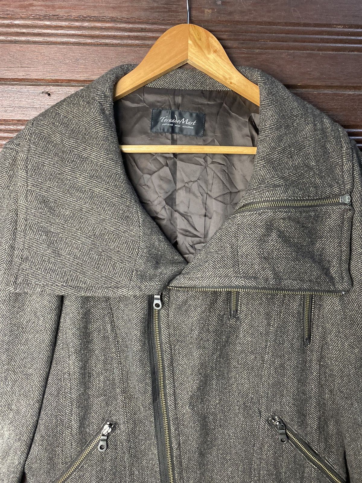 Tornado Mart Tornado Mart Double Zipper Collar Wool Jacket Size US M / EU 48-50 / 2 - 9 Thumbnail
