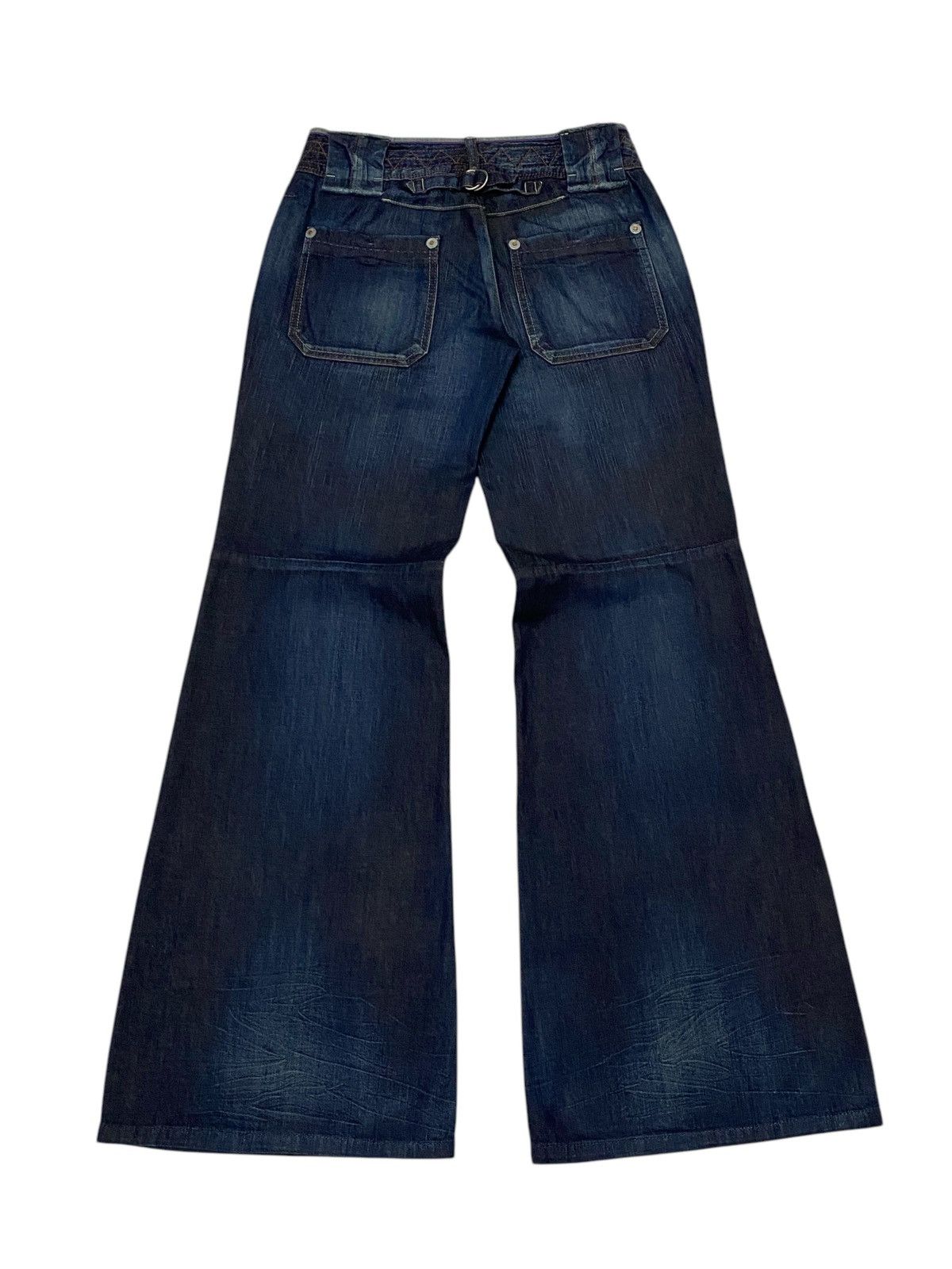 Marithe + Francois Girbaud 💃 Francois Girbaud Flare Wide Leg Palazzo Denim Jeans Size 29" - 3 Thumbnail