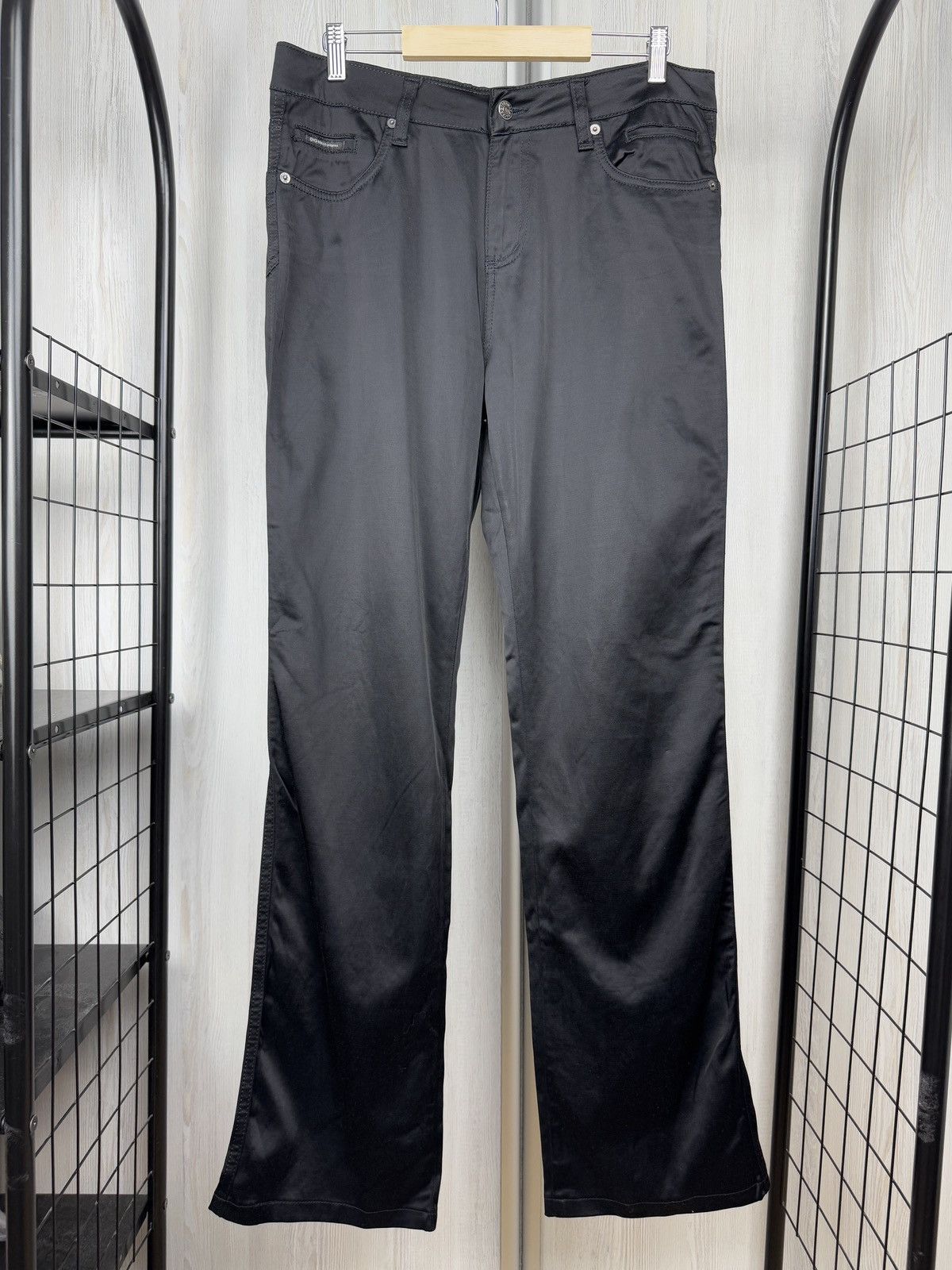 Dolce & Gabbana Dolce & Gabbana vintage black nylon flared wide pants hype Size US 34 / EU 50 - 3 Thumbnail