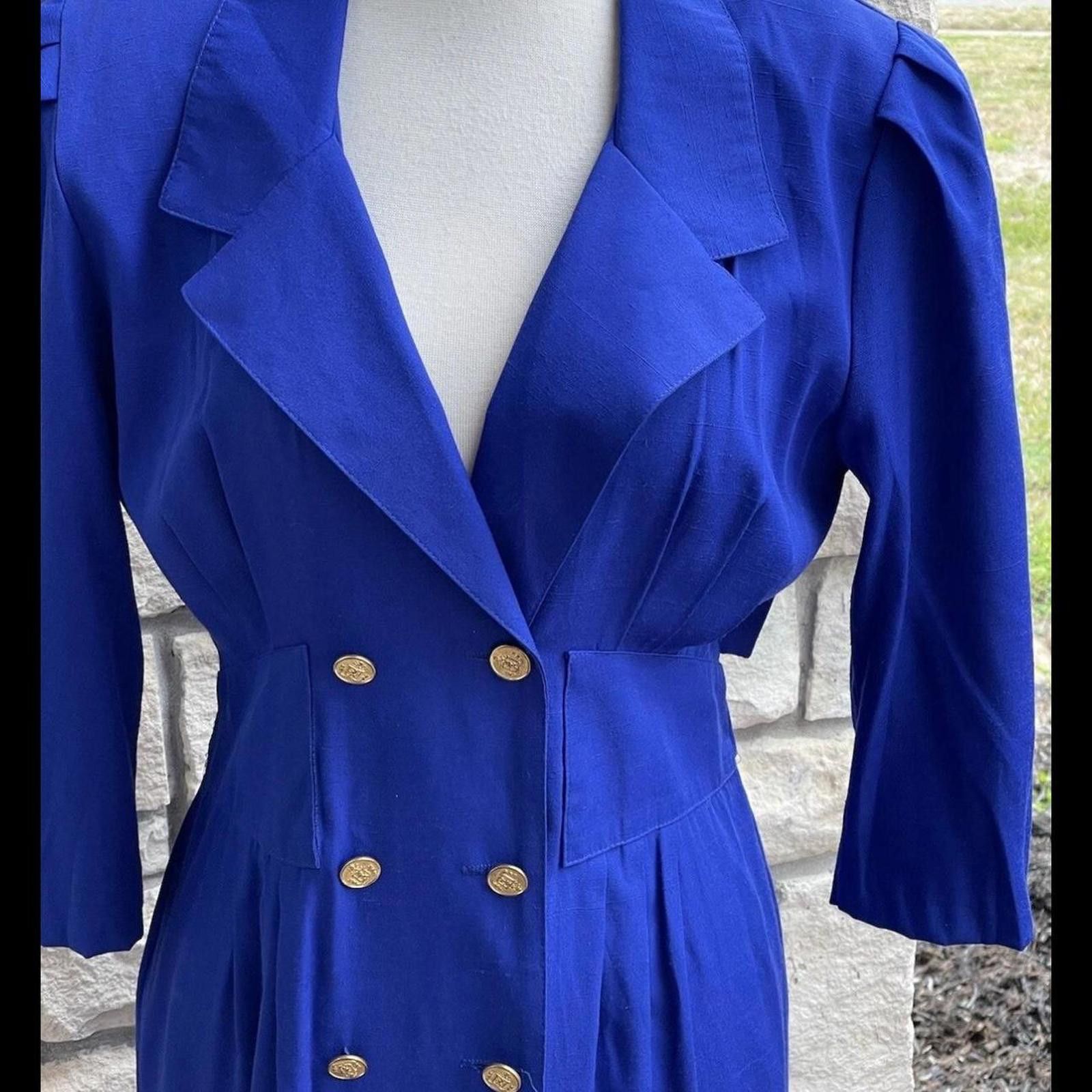 Other Blue vintage 80s dress and puffy sleeves dress #80sfashion Size S / US 4 / IT 40 - 4 Thumbnail