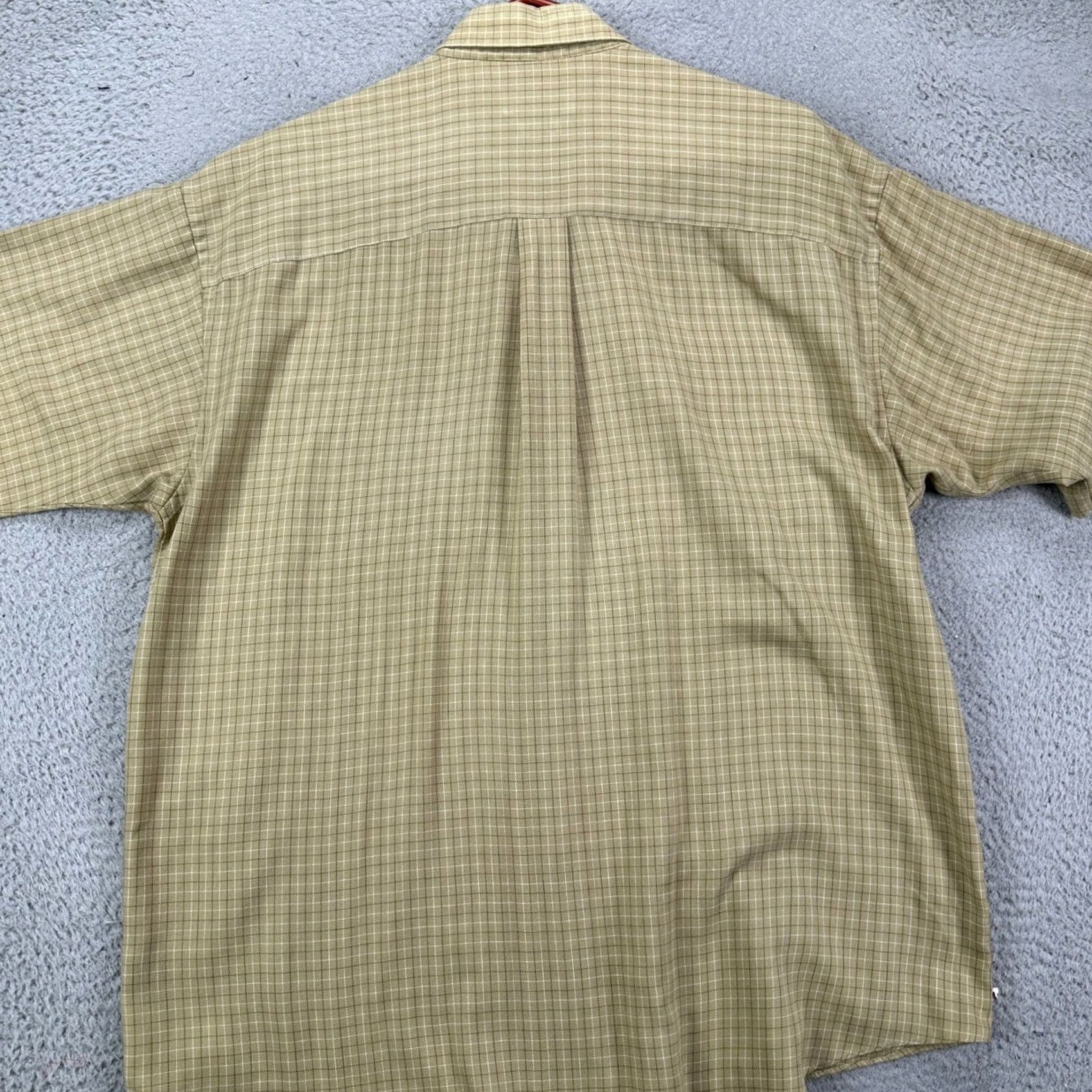 Van Heusen Van Heusen Shirt Dress Mens L 16-16.5 Tan Plaid Button Down Pocket Regular Shirt Size 42R - 2 Thumbnail