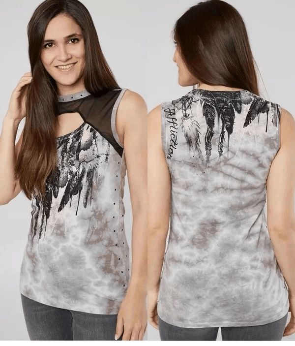 Affliction Affliction Women's DREAM CATCHER Scoop front &back graphic Size L / US 10 / IT 46 - 1 Thumbnail