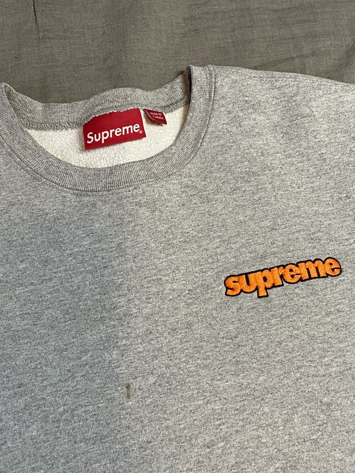Supreme Supreme Crewneck Connect Small Grey Used 2018 Stained Size US XS / EU 42 / 0 - 2 Thumbnail