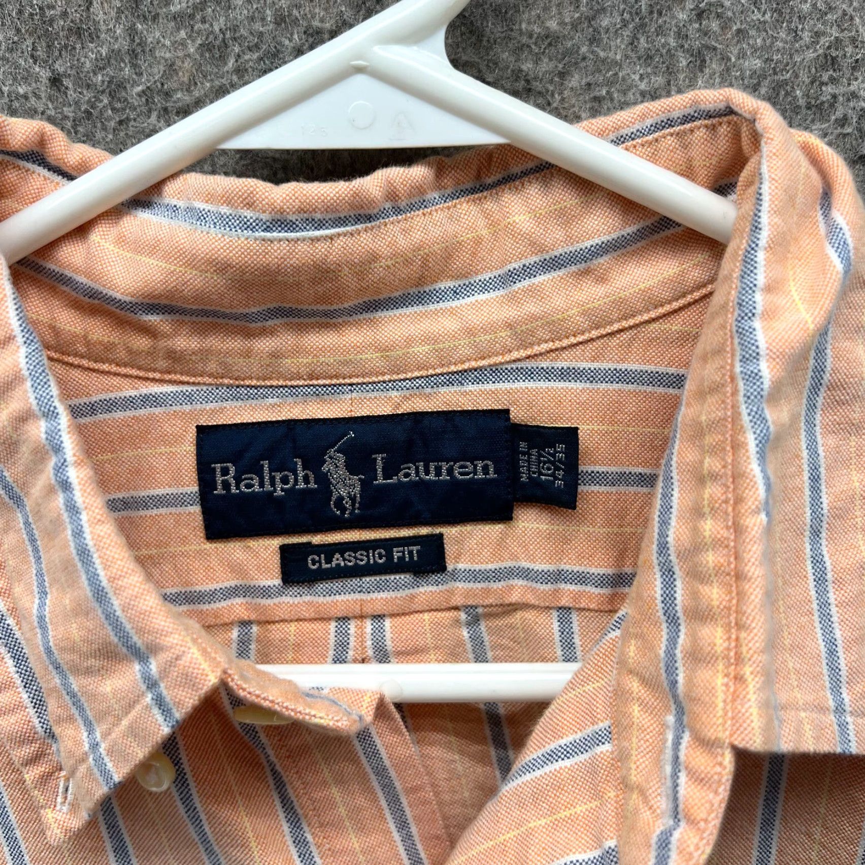 Polo Ralph Lauren VINTAGE Ralph Lauren Shirt Mens 16.5 34/35 Orange Button Down Stripes Oxford Shirt Size US XL / EU 56 / 4 - 3 Thumbnail