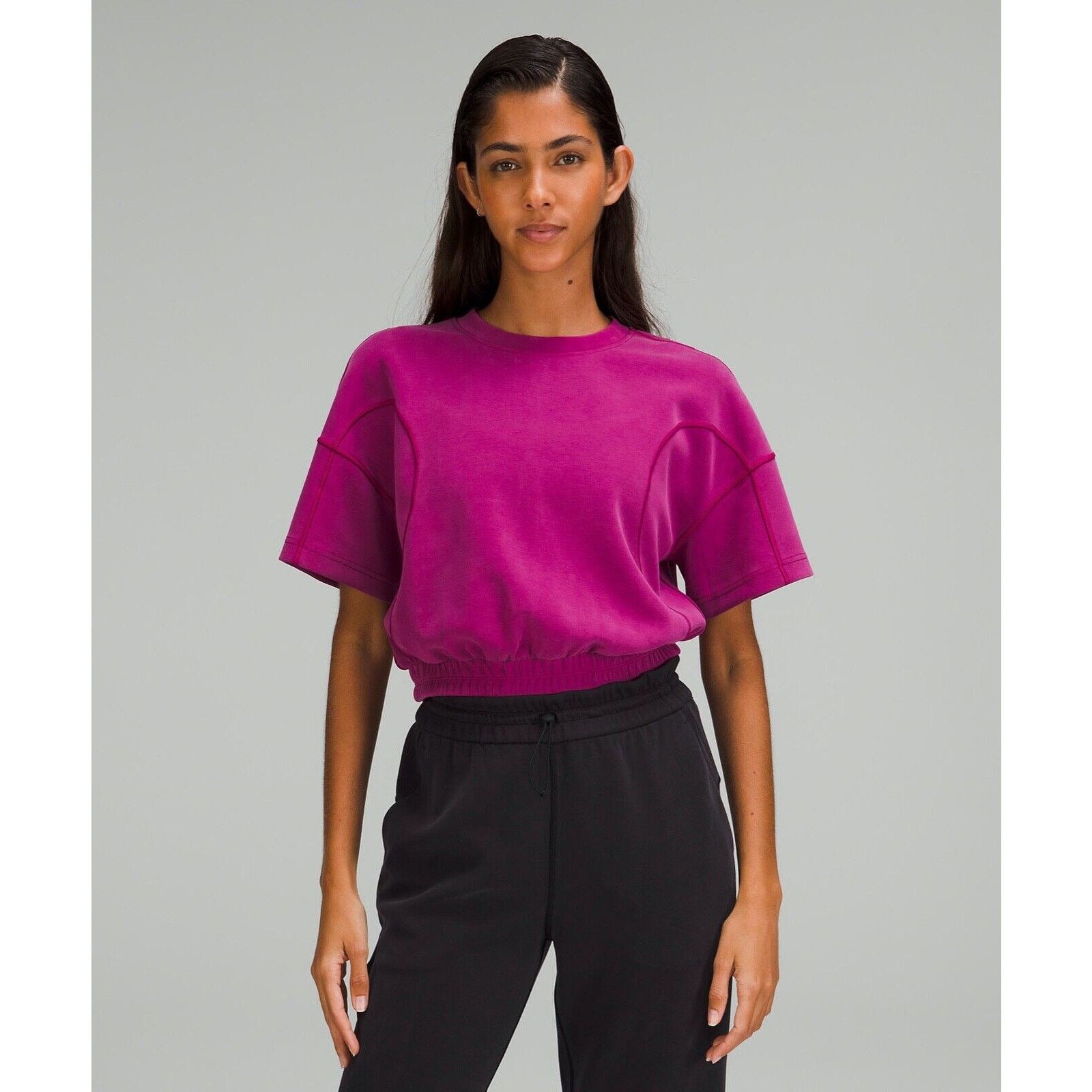 Lululemon Lululemon Athletica Softstreme Gathered T-Shirt Magenta Size XS / US 0-2 / IT 36-38 - 1 Thumbnail