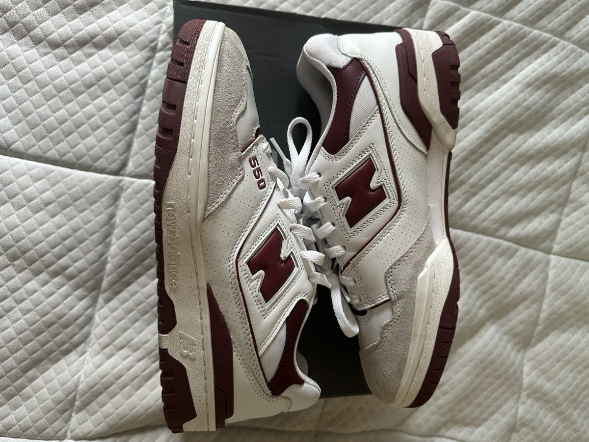 New Balance Mens New Balance 550 “Sea Salt Burgundy” Size US 10.5 / EU 43-44 - 2 Thumbnail