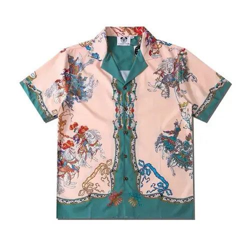 Japanese Brand New Curated War Horse Print Summer Casual Shirt Size US XL / EU 56 / 4 - 2 Thumbnail