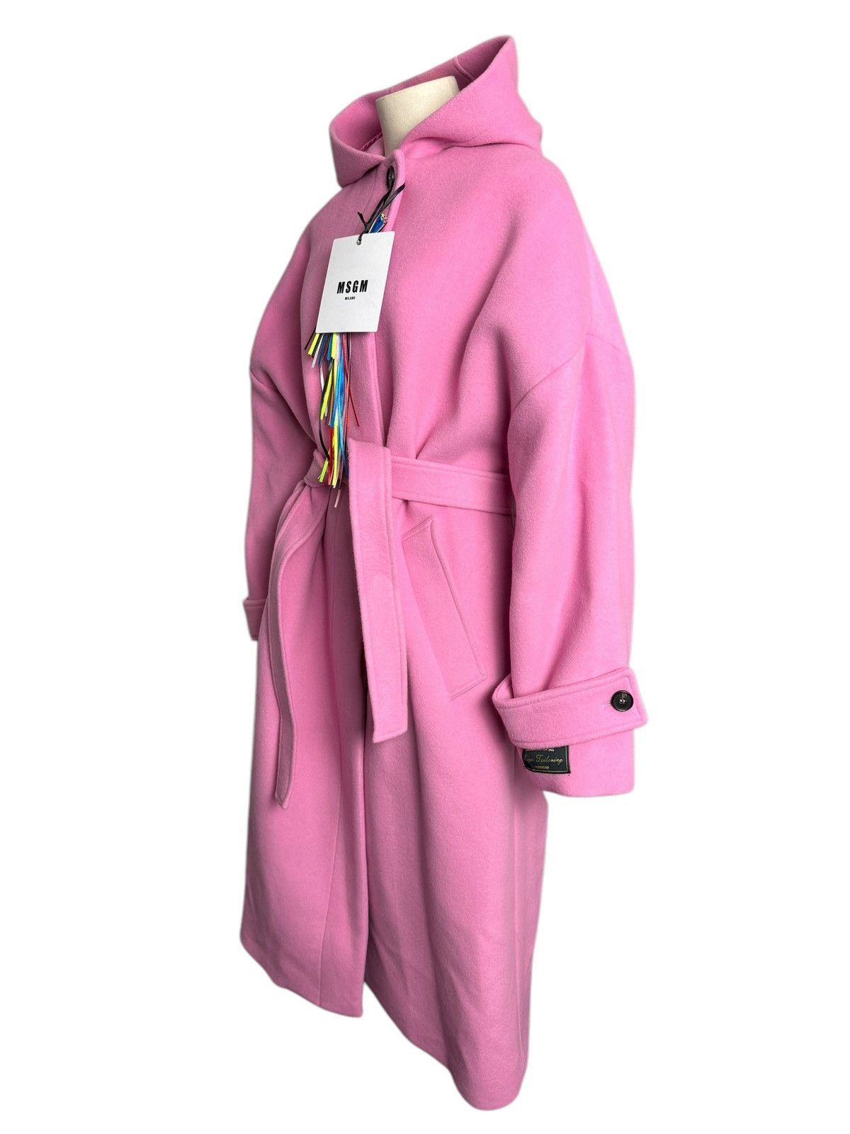 MSGM BNWT MSGM Pink Belted Trench Coat 40 Virgin Wool RRP £840 Size S / US 4 / IT 40 - 3 Thumbnail