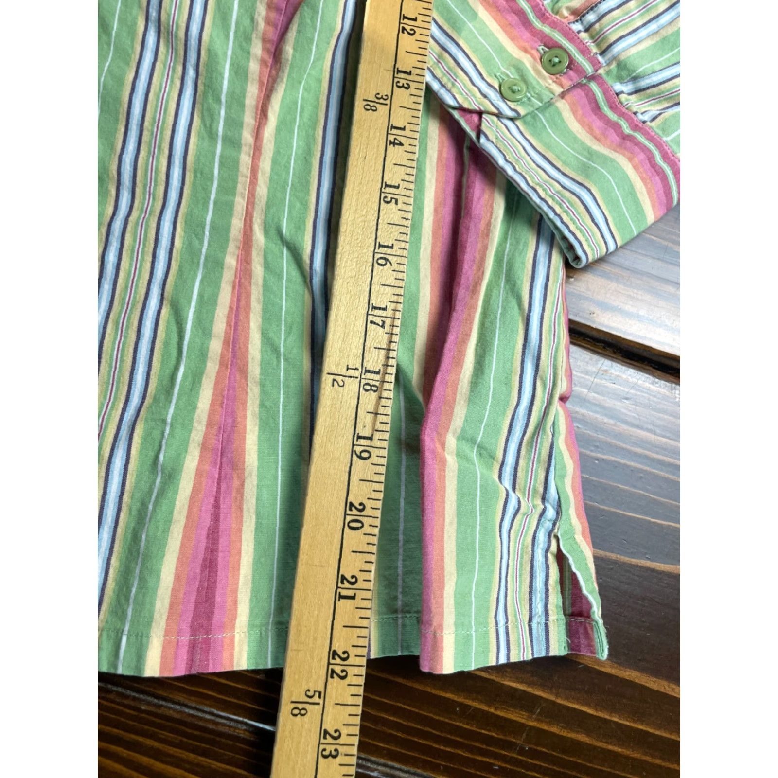 Van Heusen VINTAGE? (No) Van Heusen Shirt Women’s L Pink Green Striped Button-Up Long Sleeve Collared Casual Cotton Blend Regular Fit Womens Size L / US 10 / IT 46 - 6 Thumbnail