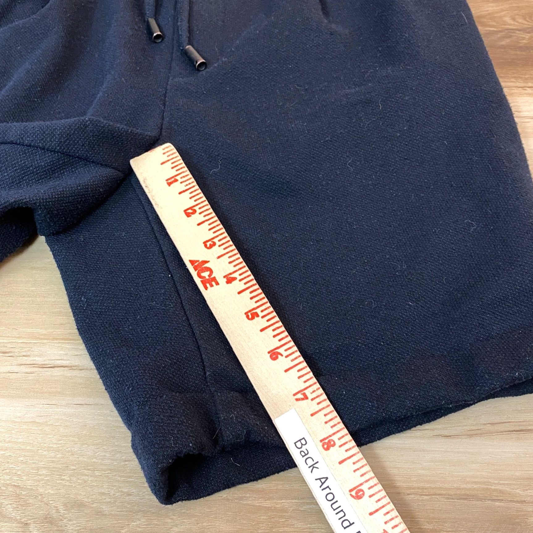 Zara ZARA Men Navy Blue Textured Drawstring Waist Shorts M Size US 31 - 6 Thumbnail