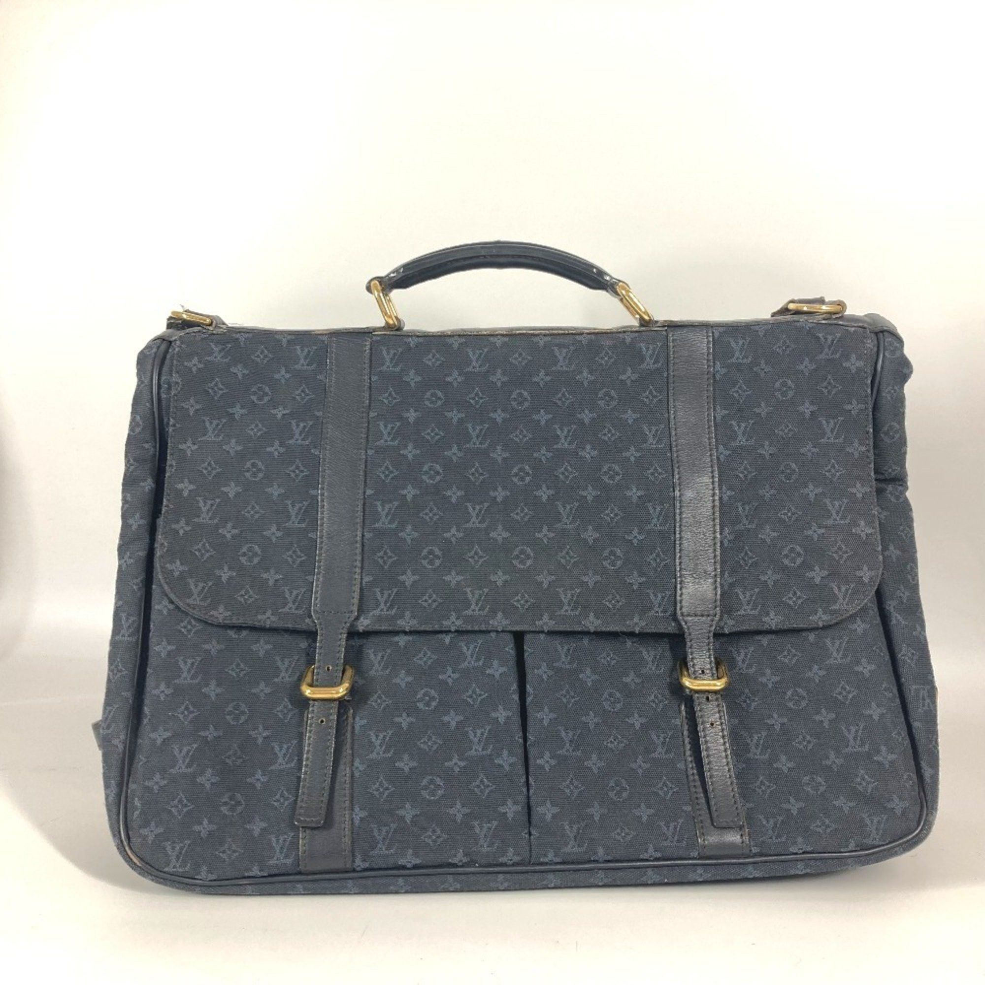 Louis Vuitton M42311 Monogram Mini Denise Bag Boston 2Way Crossbody Handbag Shoulder Canvas Women's Navy in Blue
